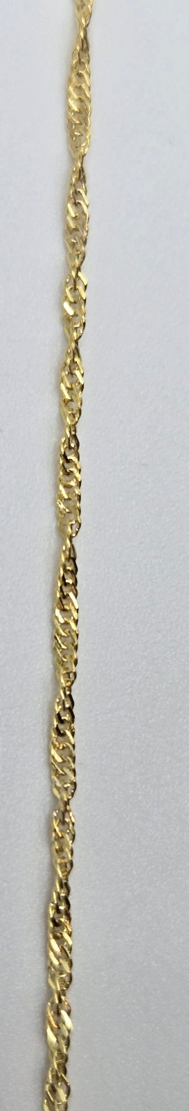 New Solid 10k Yellow Gold TWISTED SINGAPORE Necklace 18inch, 1.3mm, Italy