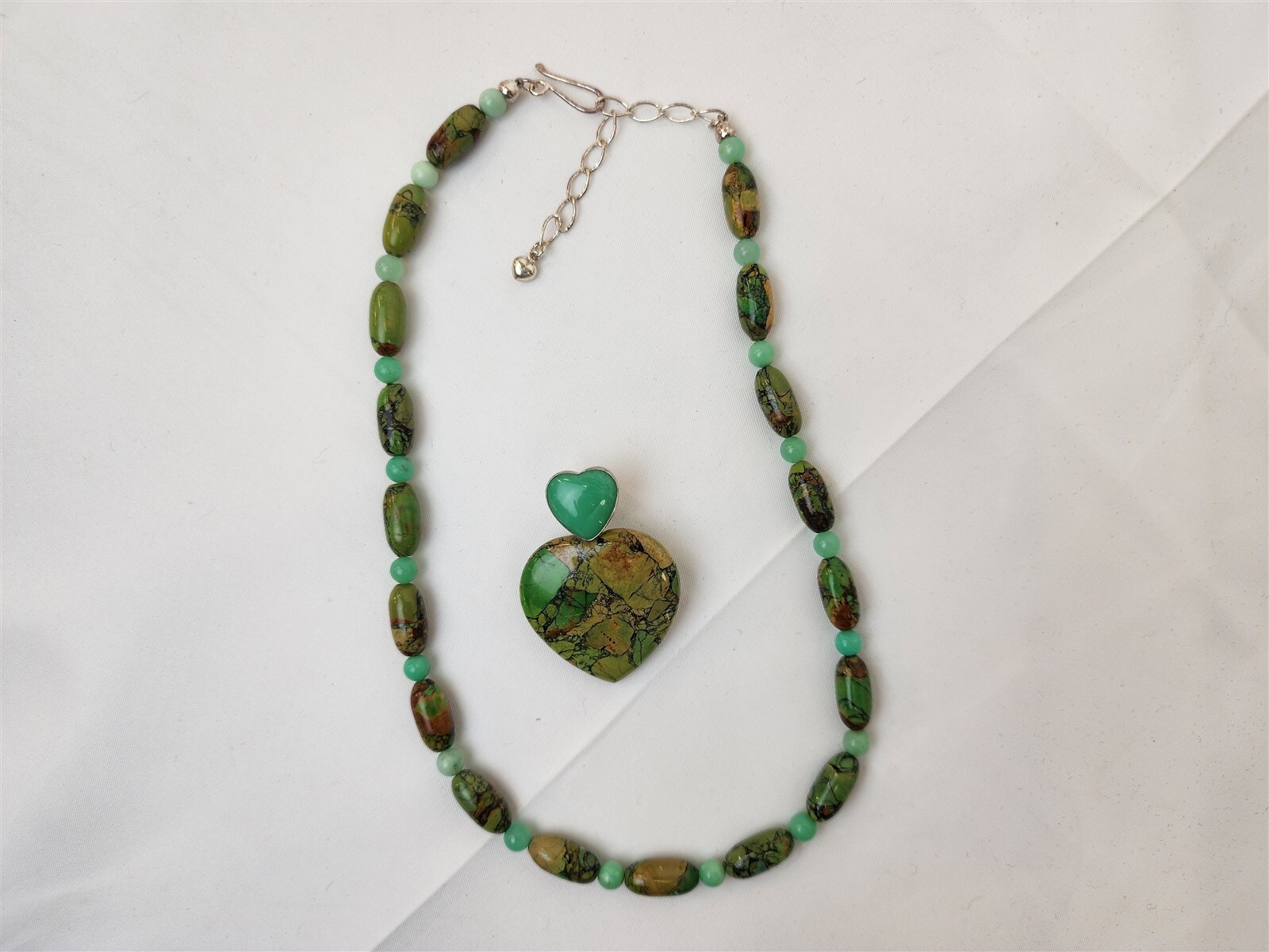 Jay King DRT Mine Finds Sterling 925 Turquoise Heart Pendant Necklace