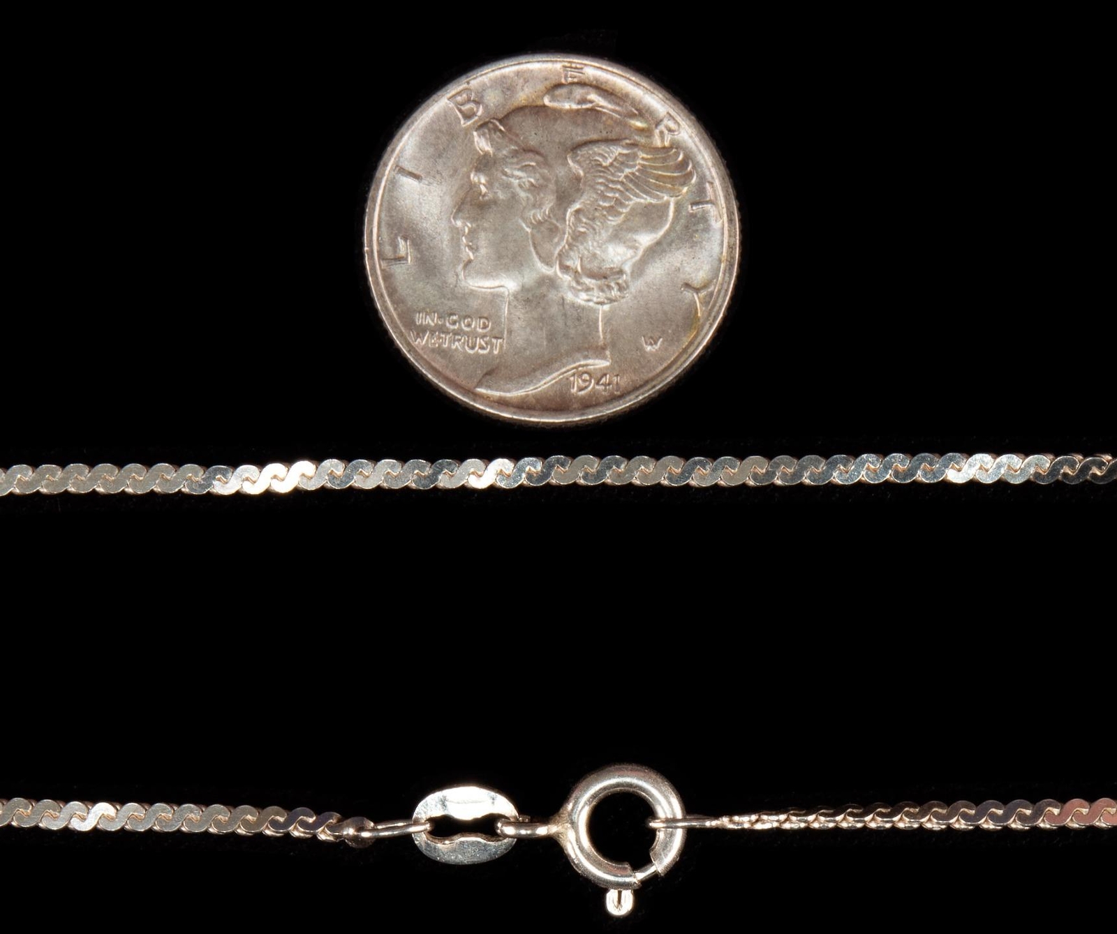 Sterling Silver Serpentine Link Chain 18” 1.4mm Wide