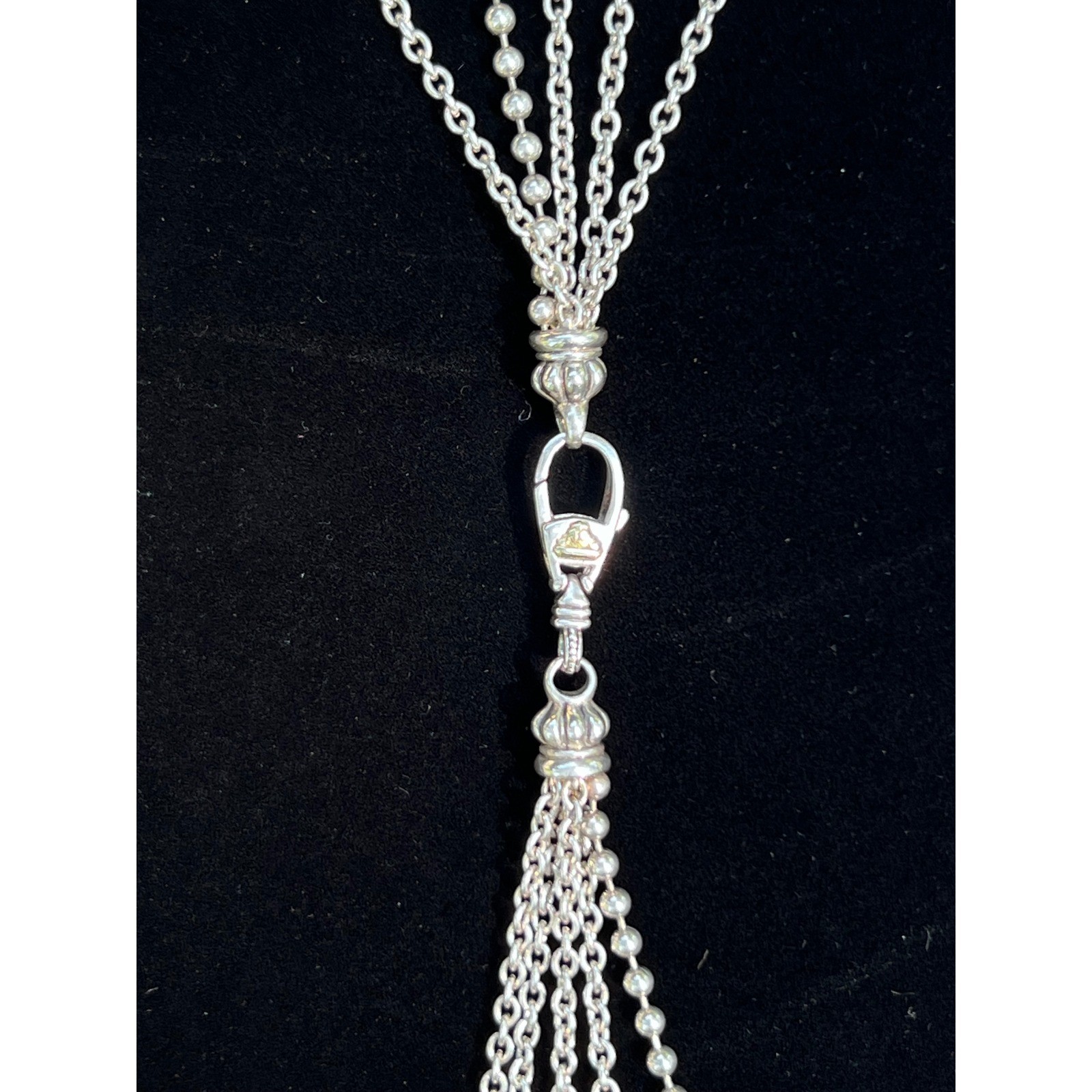 VTG LAGOS Caviar 925 SS 18K Multistrand 27.5″ 58g Necklace