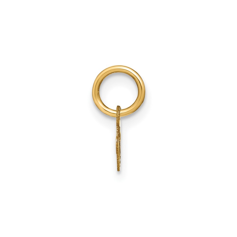 14K Yellow Gold Lower case Letter V Initial Charm 0.17gm