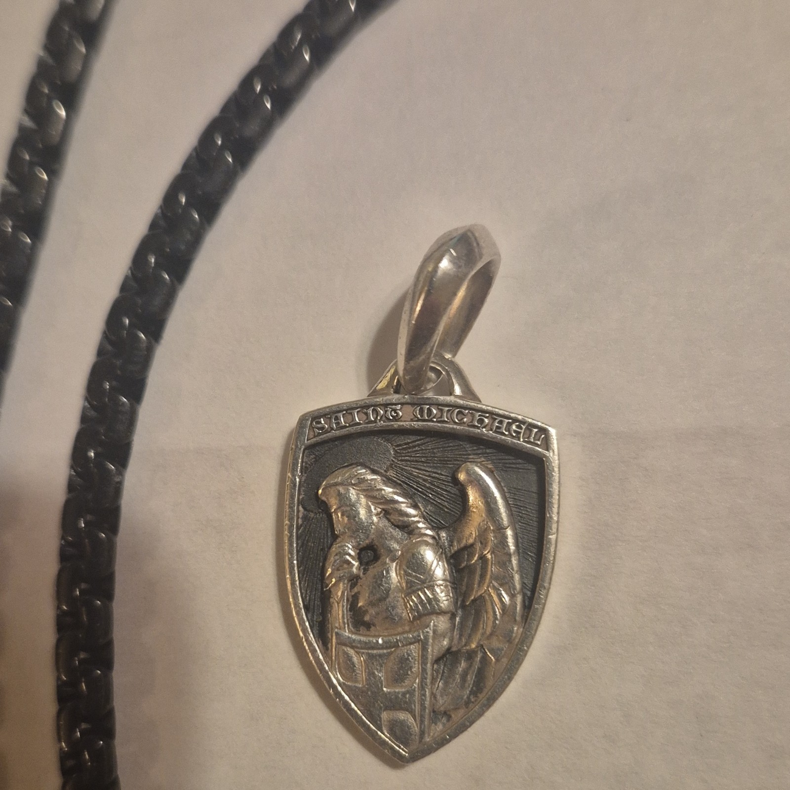 Men’s David Yurman Saint Michael Pendant Amulet with w/ 2.7mm Box Necklace