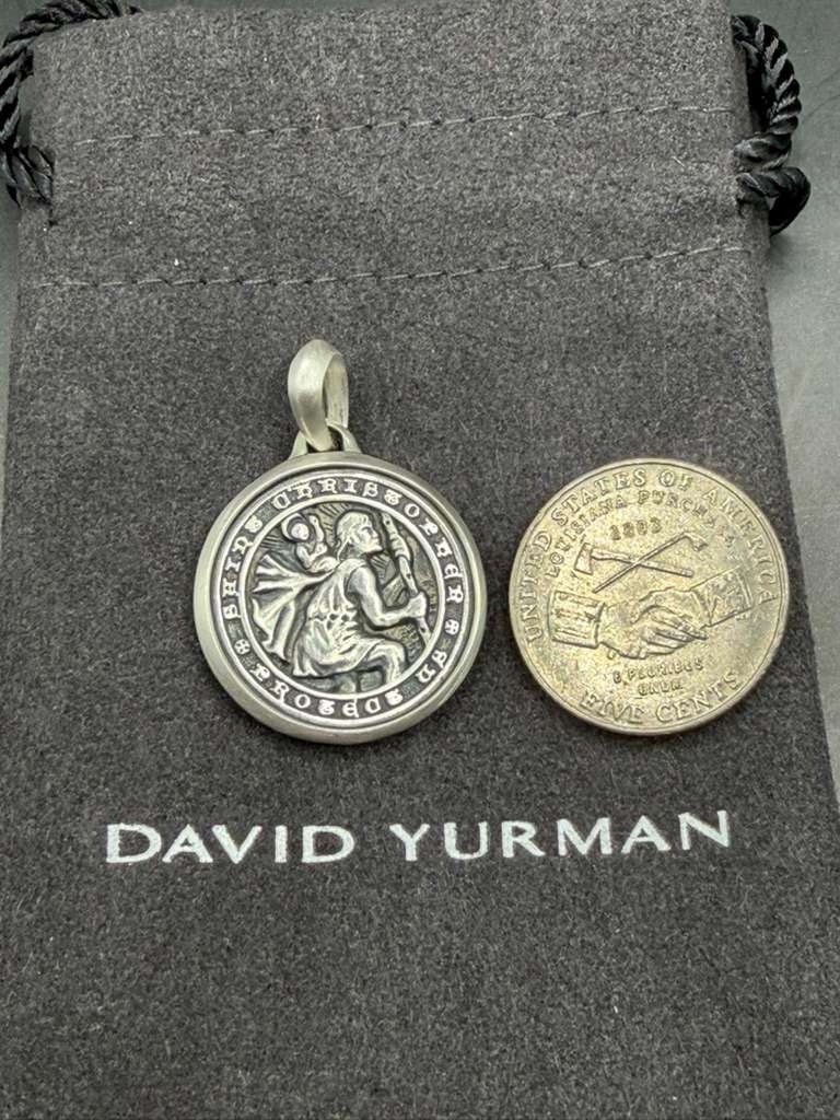David Yurman Sterling Silver Saint Christopher Amulet Pendant