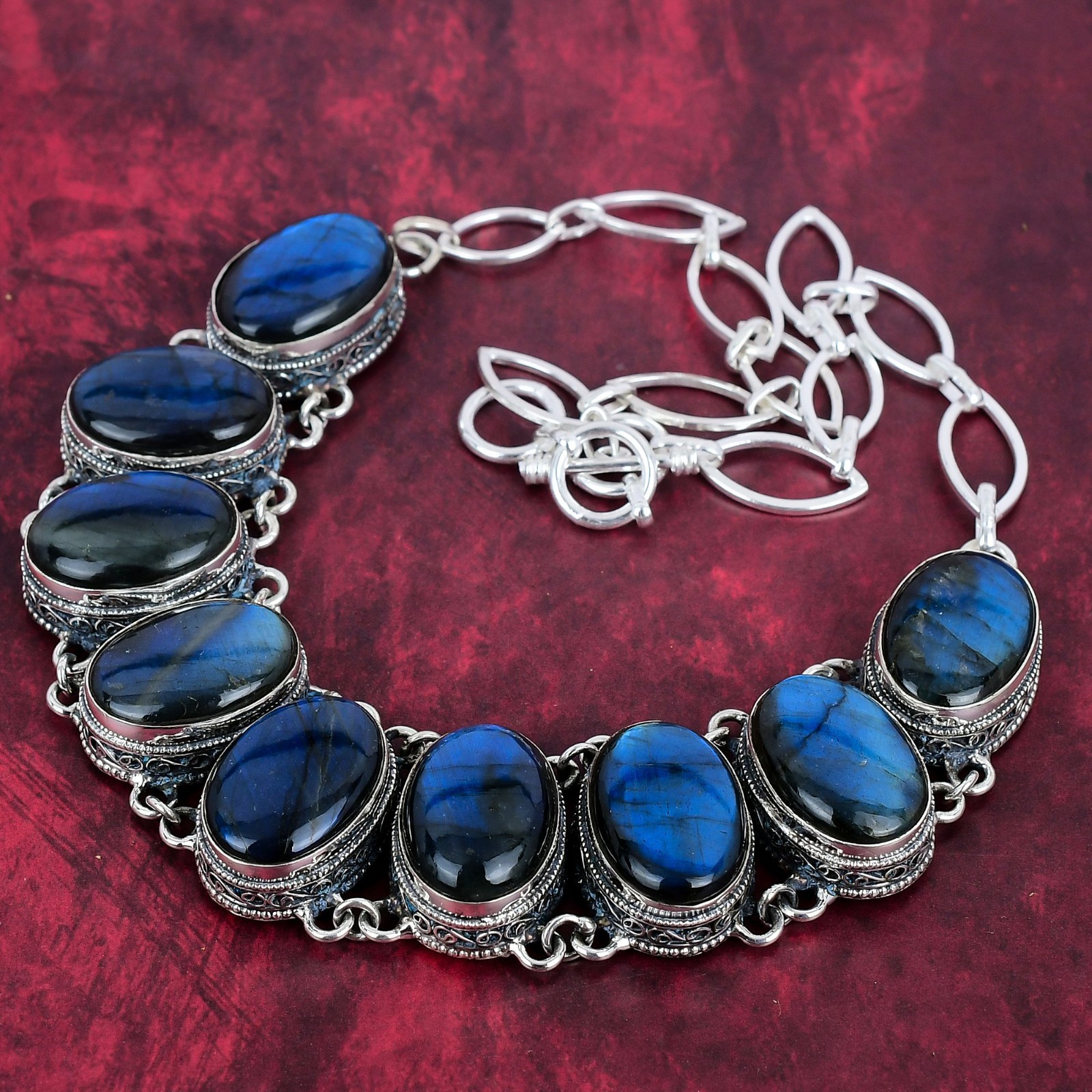 Labradorite Gemstone Handmade 925 Solid Silver Necklace Jewelry Gifts For Love