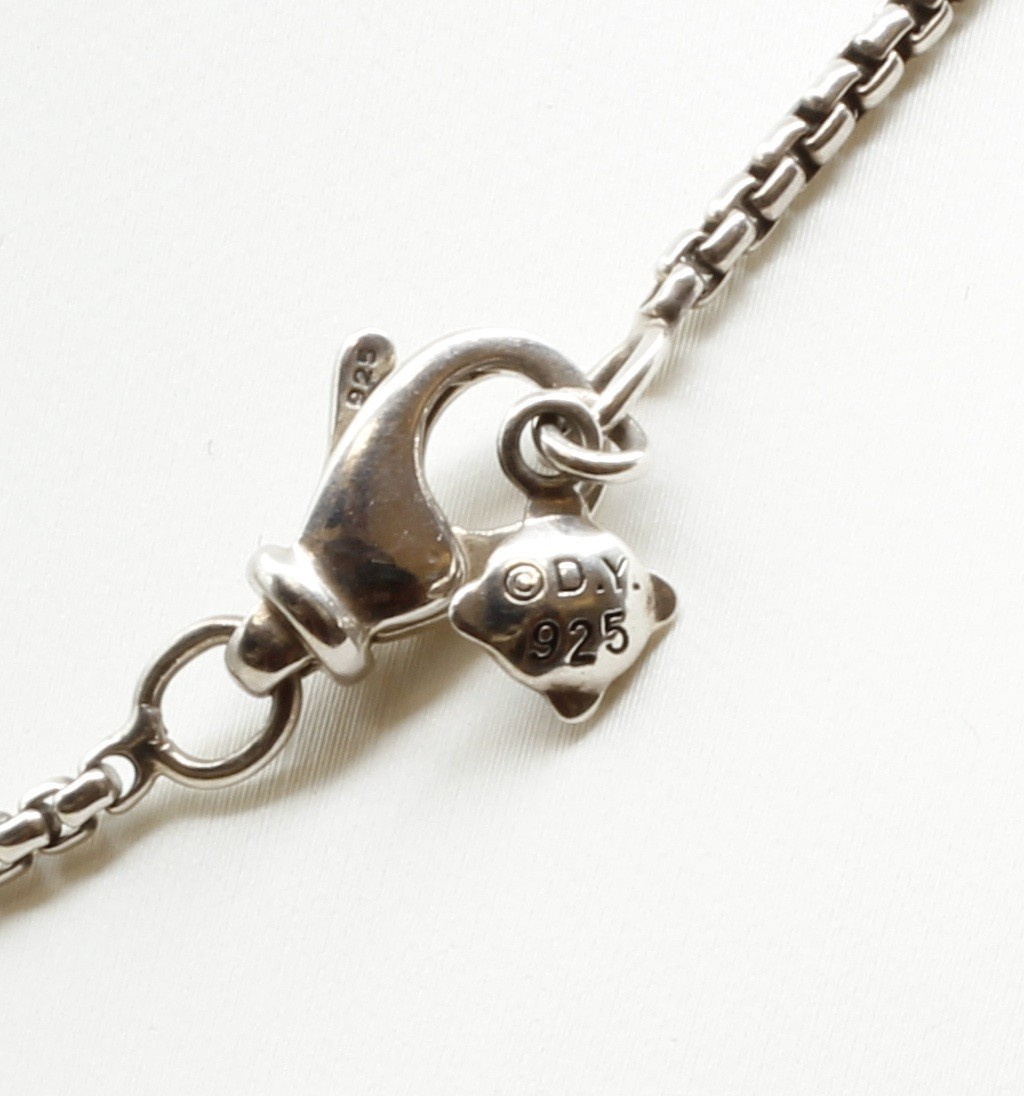 David Yurman Petite Pavé Single Station Necklace with Pink Sapphires 16-17″