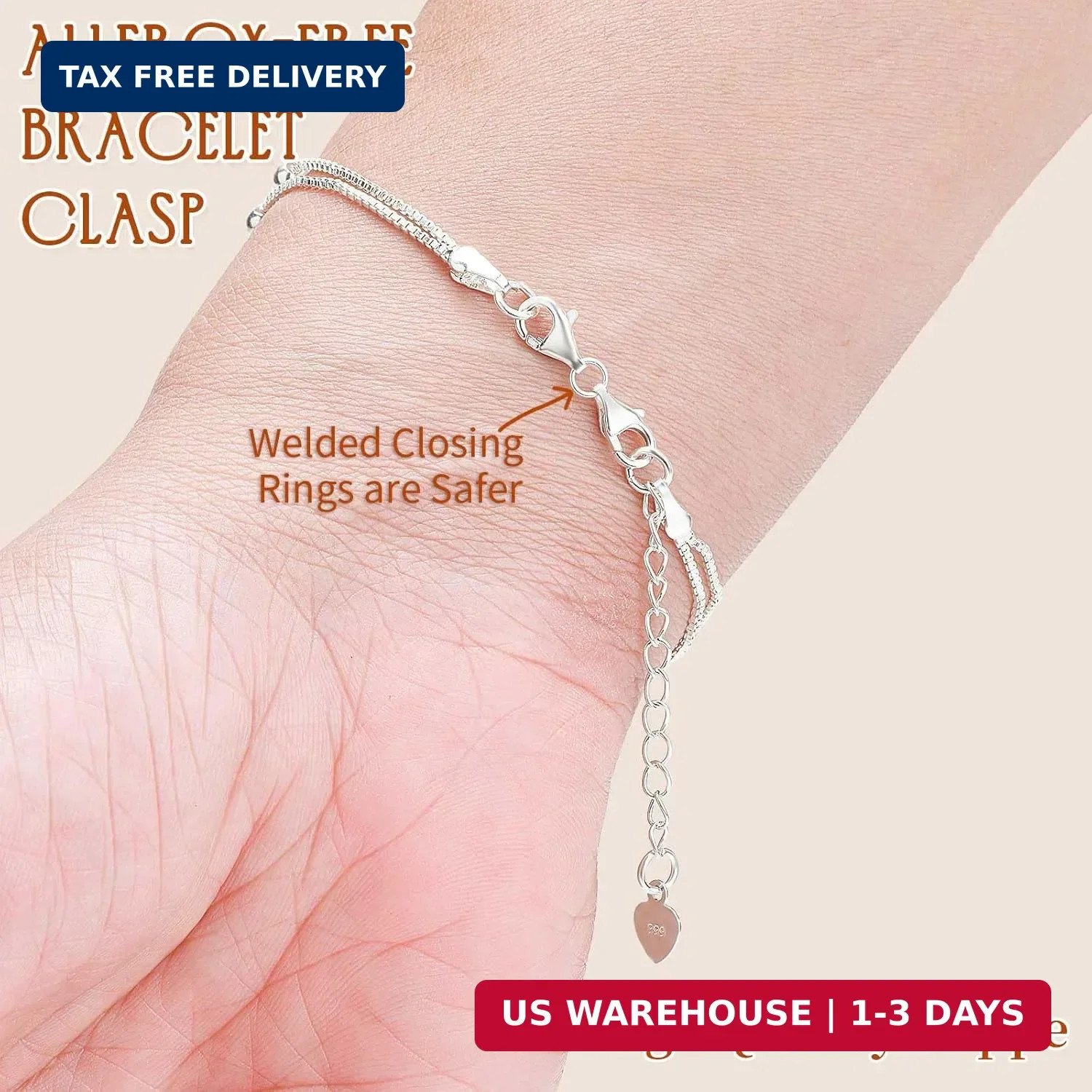 OHINGLT Double Lobster Claw Clasps Necklace Extender Silver and Gold, Double End