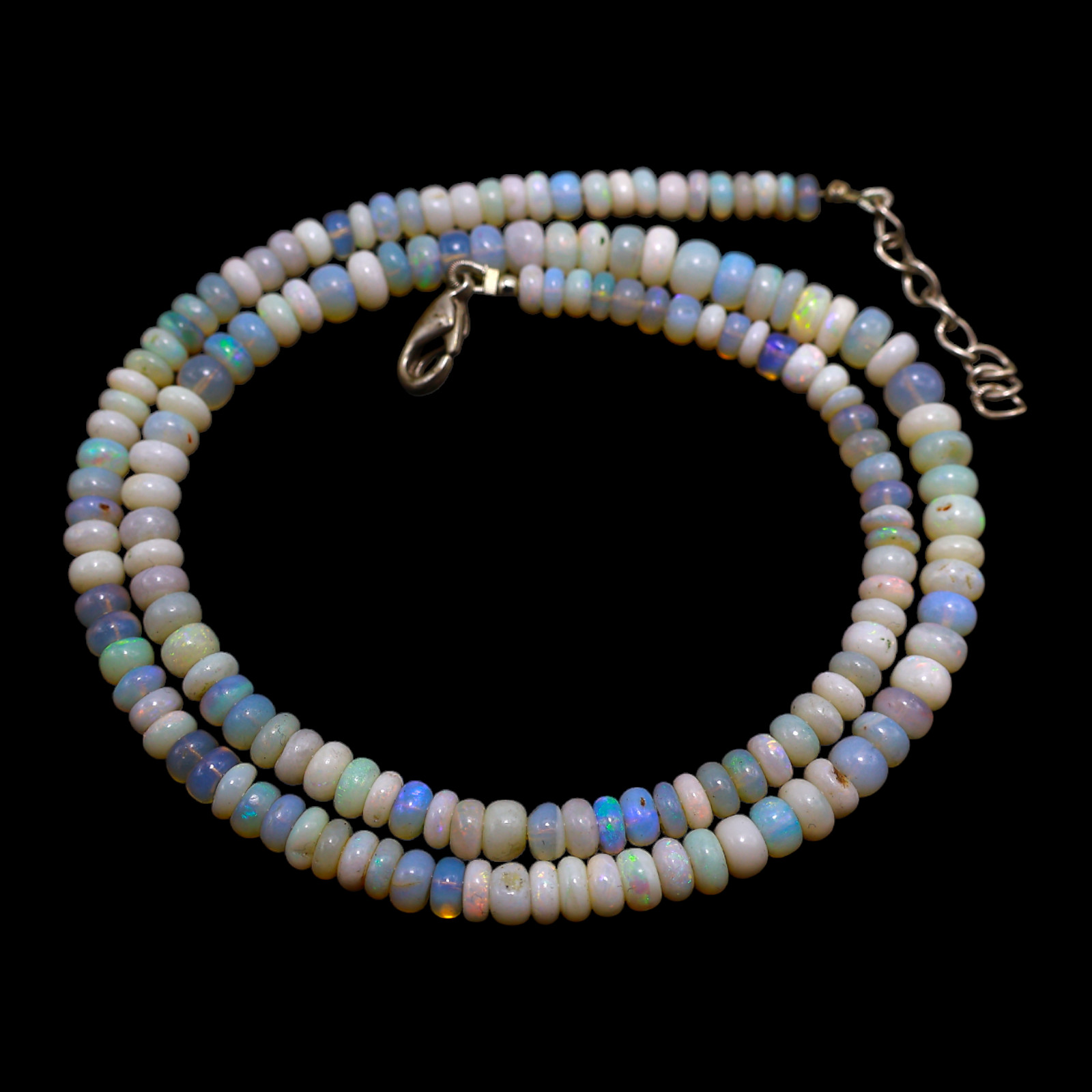 Smooth 4X5 MM Fire Opal Beaded Not Applicable Rondelle Handmade Unique Necklace