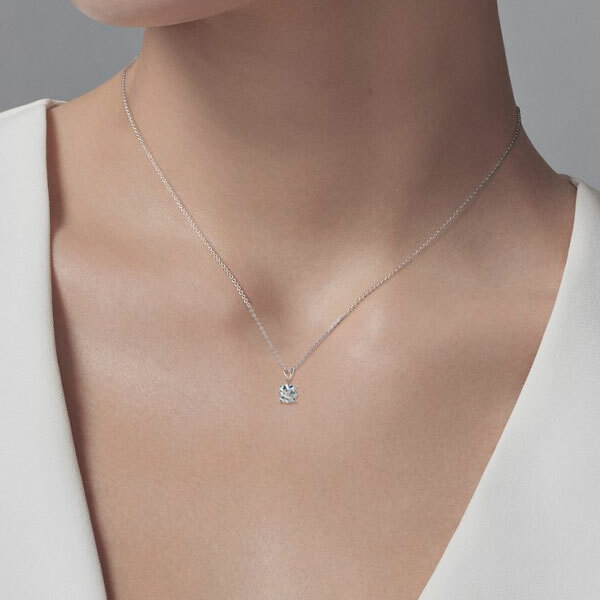 1 Ct Round Brilliant Cut GRA MOISSANITE Solid 14k White Gold 16″+2″ PENDANT NEW