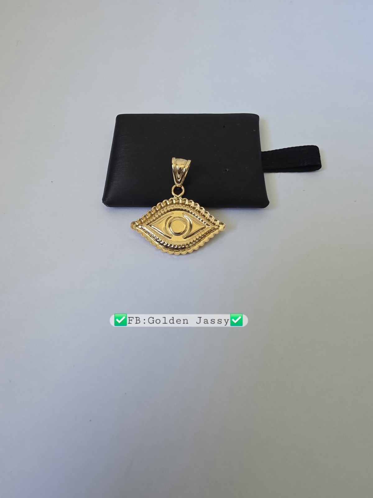 18K Real Gold Evil Eye Pendant