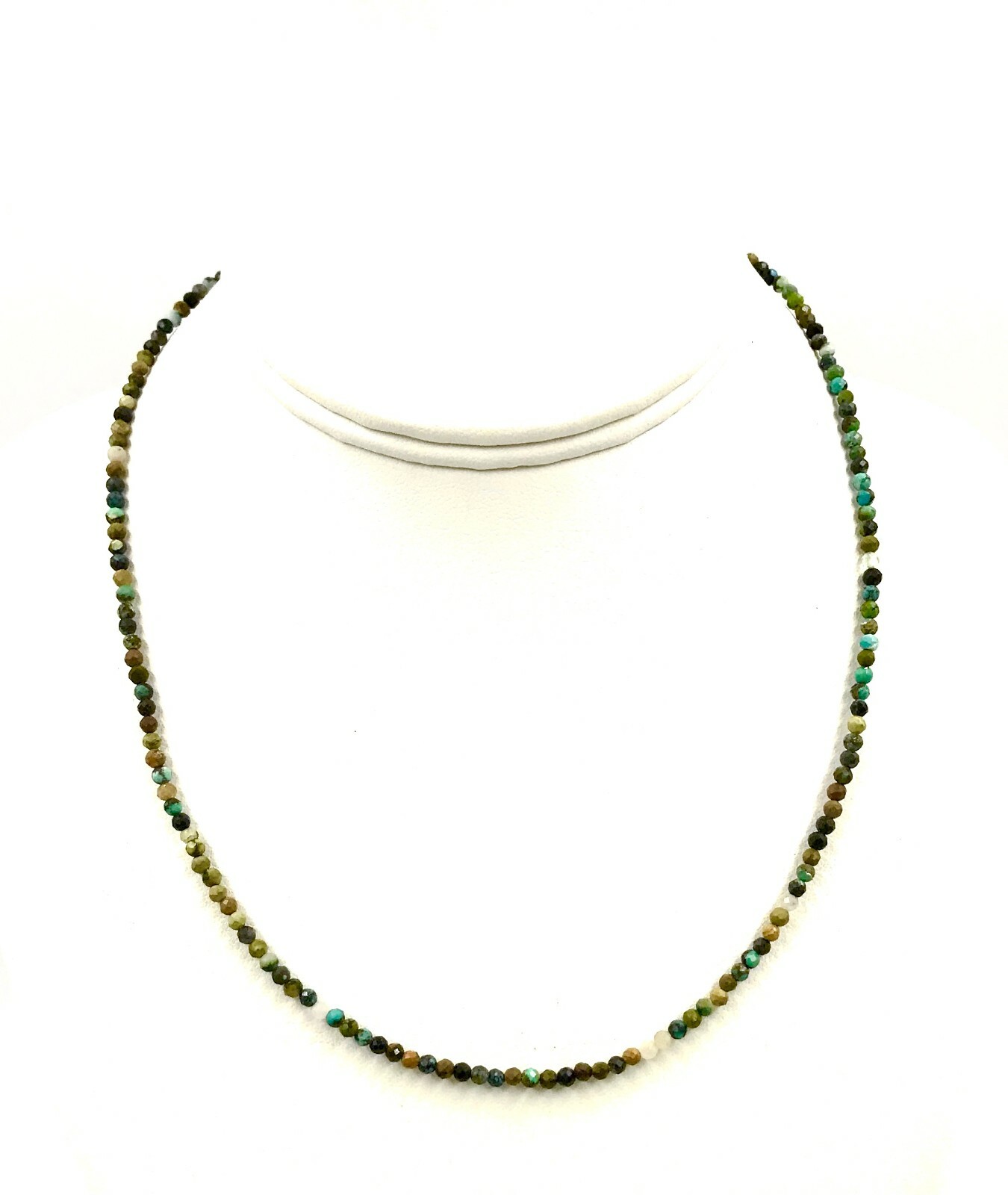 Genuine Turquoise Bead 925 Silver Necklace Jewelry Women Handmade USA SELLER