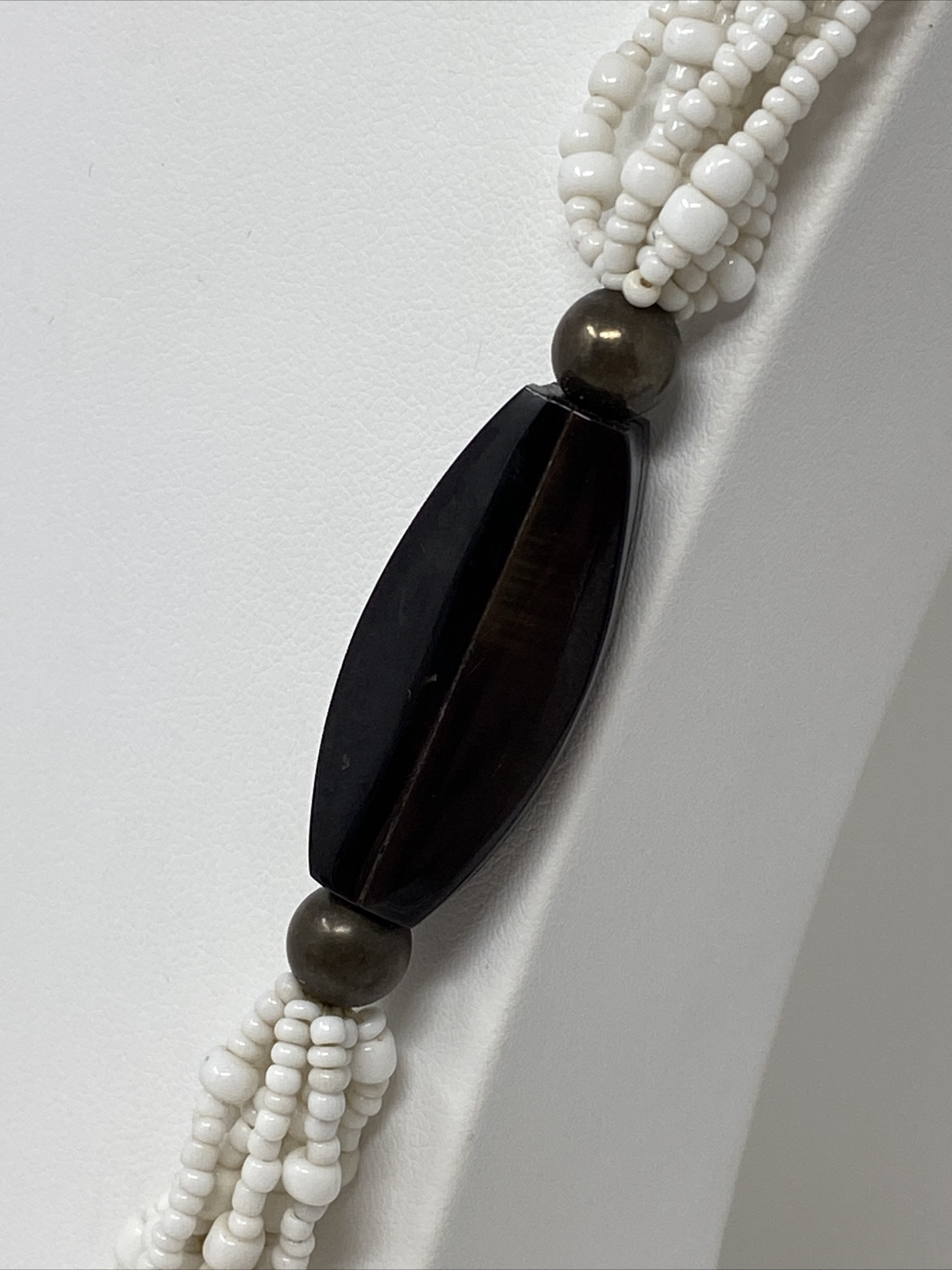 Retired Silpada Bamboo Coral ~ Seed Beads & Black Pen Shell 36″ Necklace N1573