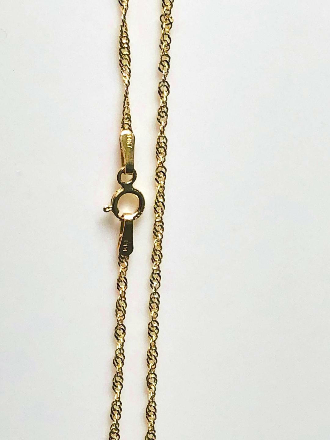 14K Solid Yellow Gold 025Y Singapore Chain W: 1.2 mm Length 18 inches (45 cm) 12