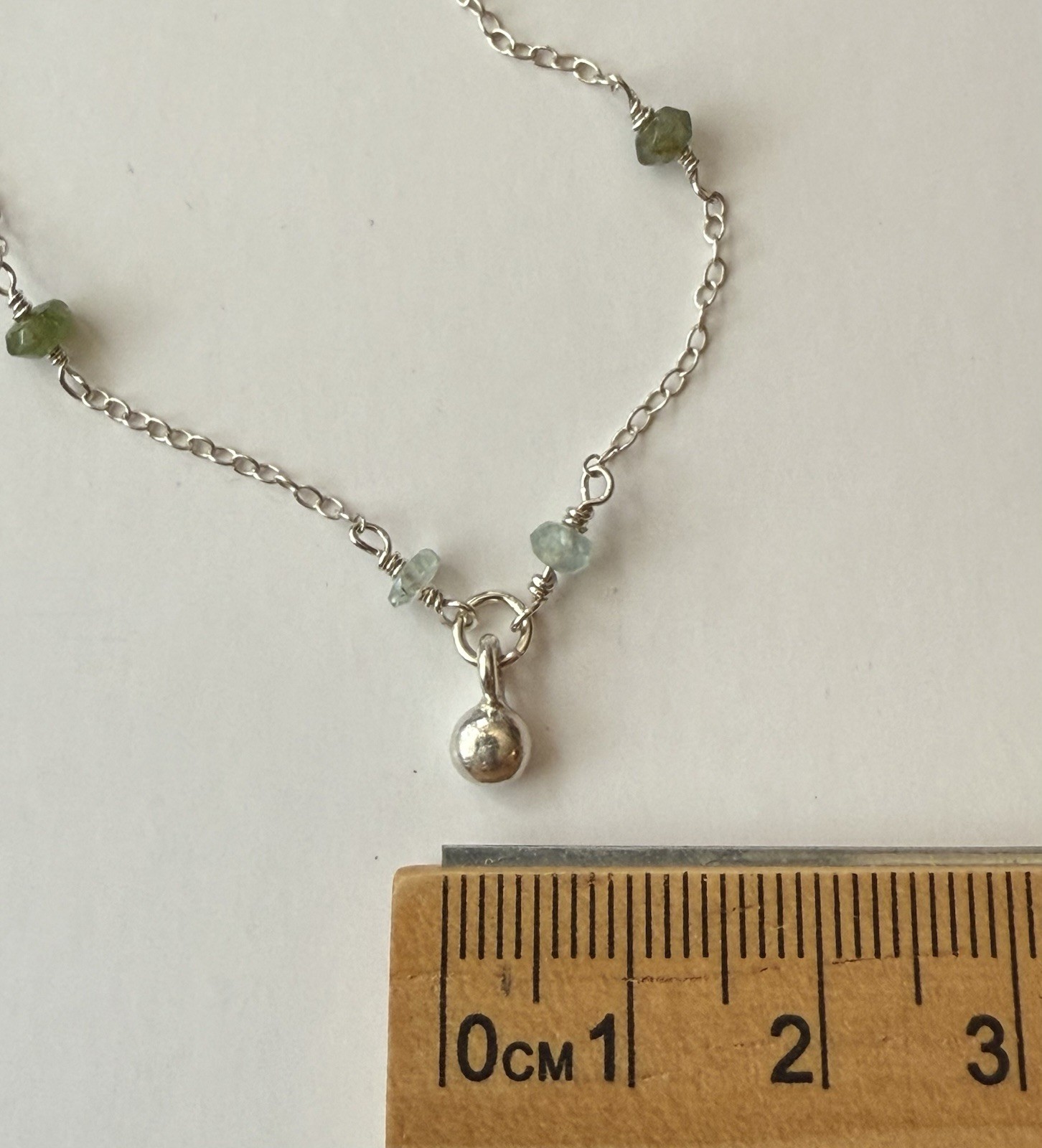 Sterling Silver Beaded Station Necklace