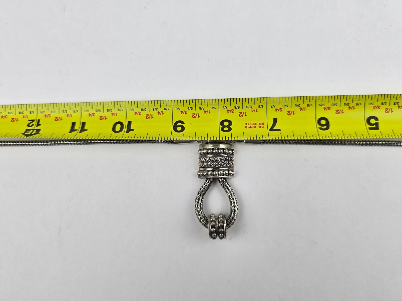 Sterling Silver Wheat Chain Lariat pendant necklace 16″ choker Collar S-hook