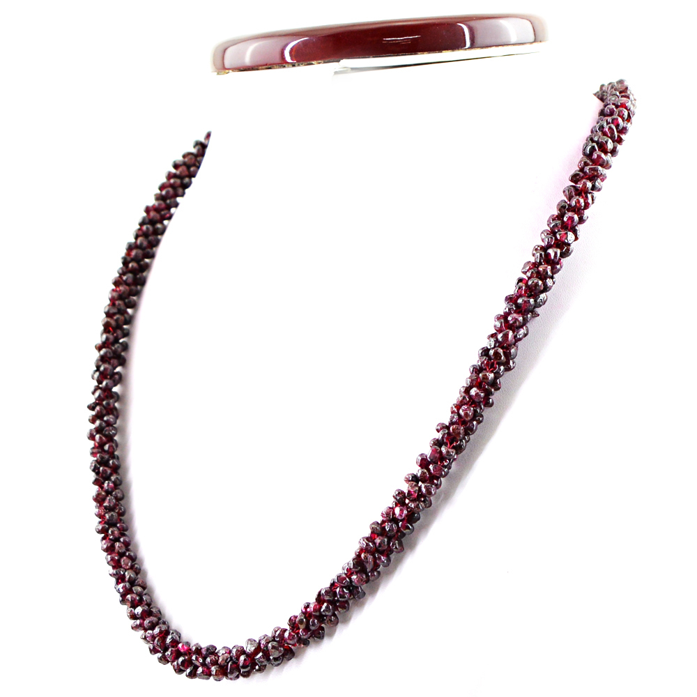 BEST QUALITY 358.55 CTS NATURAL RICH RED GARNET UNTREATED BEADS NECKLACE (DG)