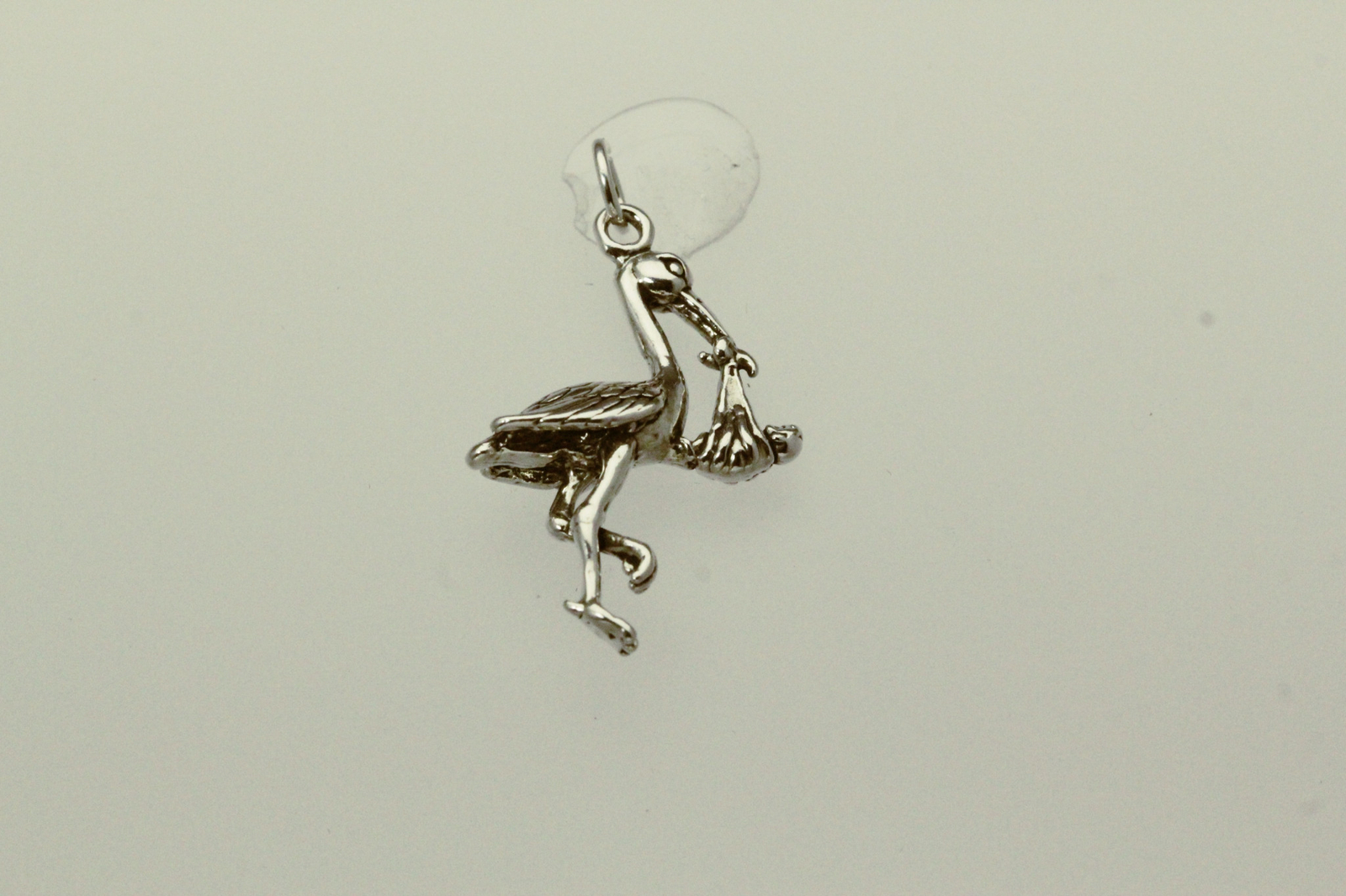 925 Sterling Silver Stork Bird With Baby Charm/Pendant 3.4 Grams (PEN9193)