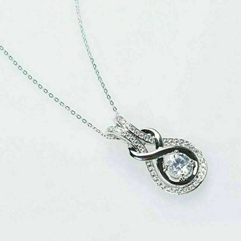 1.00 Ct Round Cut Diamond Pendant Necklace Without Chain 14k White Gold Finish
