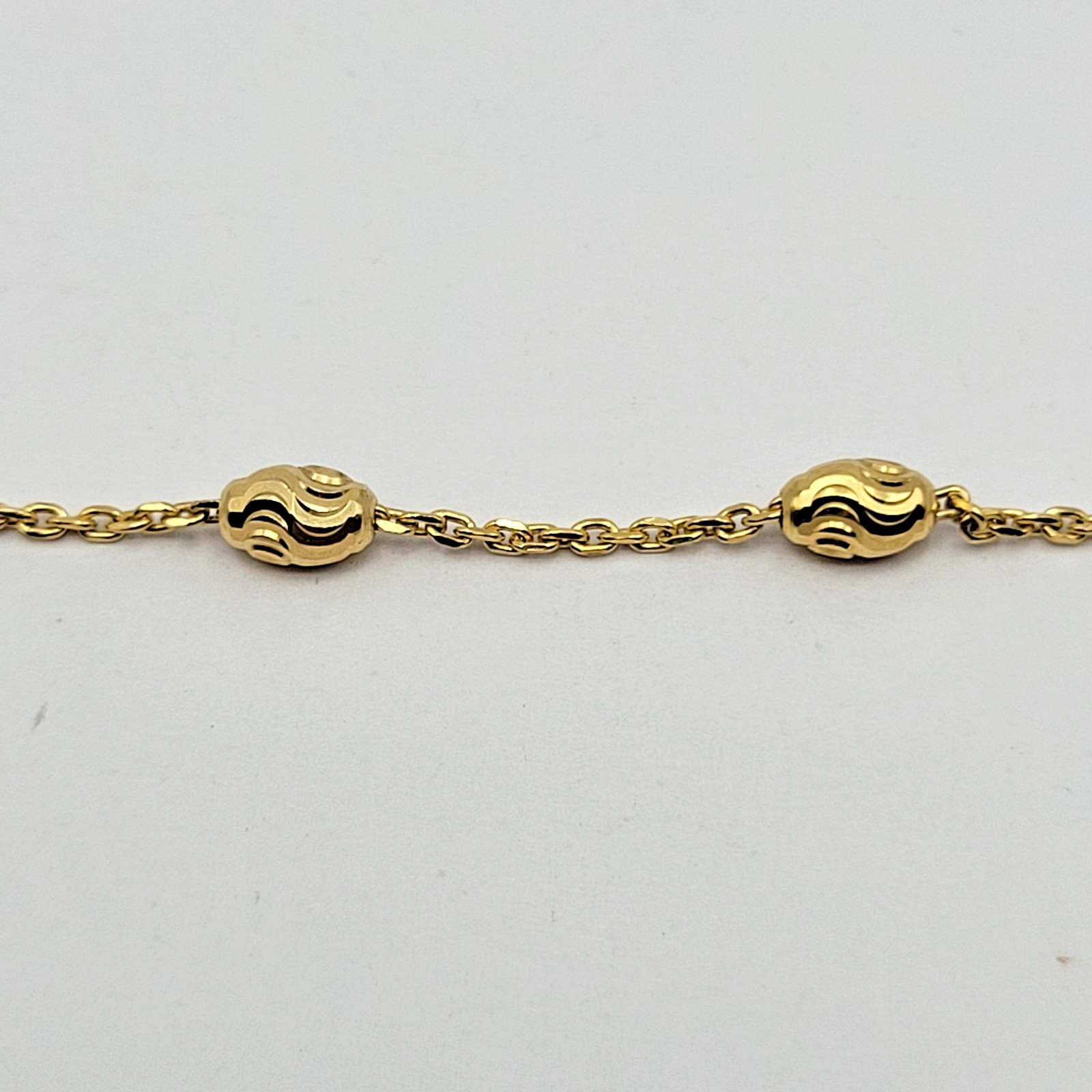 ShopLC Italian 14K Gold Over Sterling Silver Moon Cut Oval Bead Station Necklace