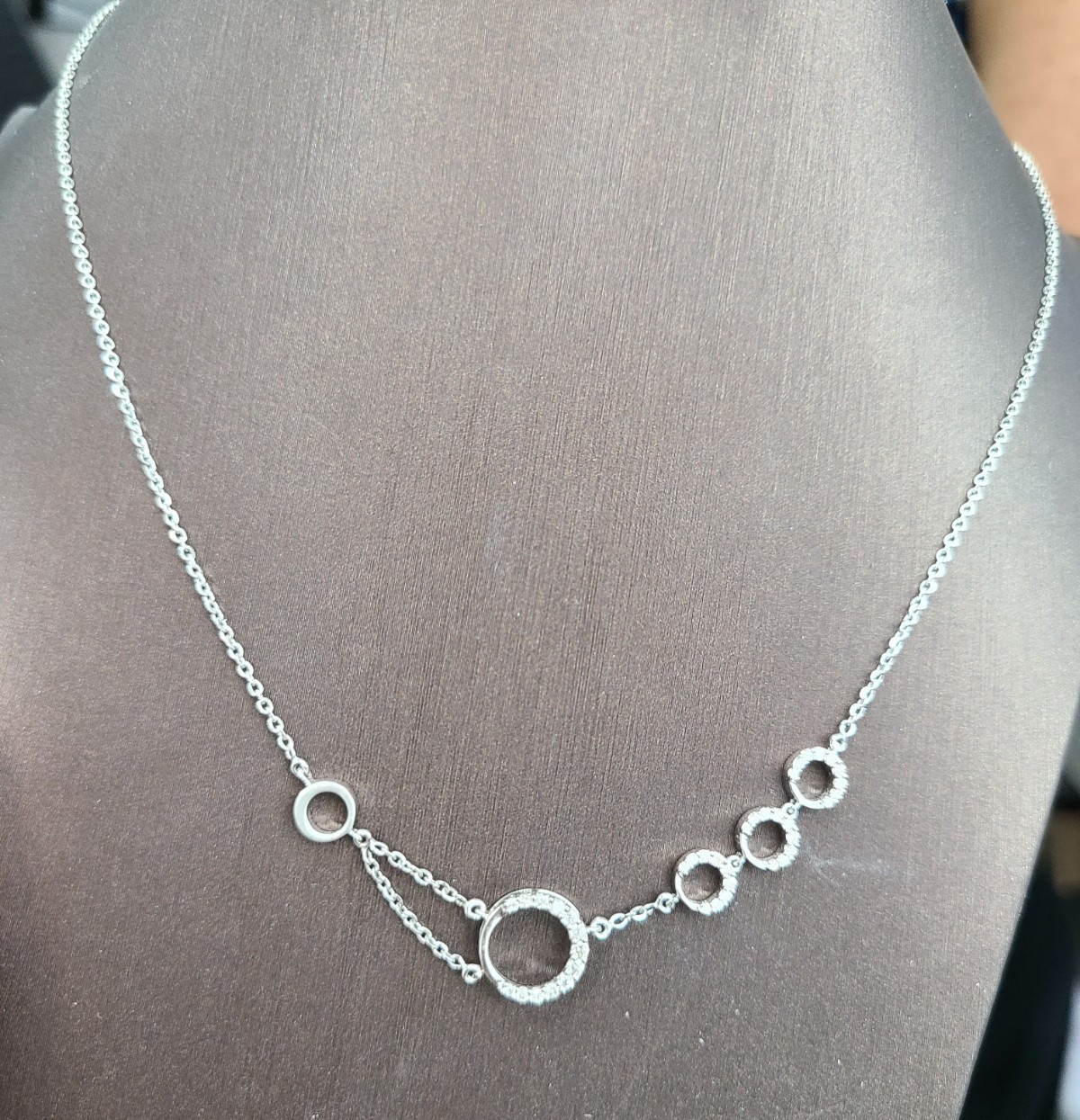 DEAL! 0.30CT Round Natural Diamonds Fancy ladies Necklace 14k White Gold 16″