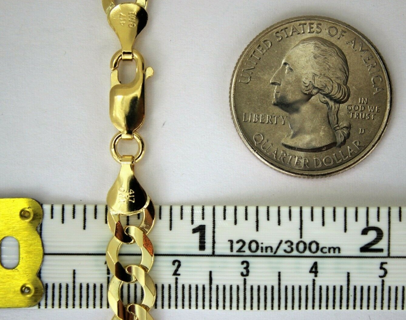 10K Solid Gold Cuban Link Chain Necklace Bracelet for Men Women 2mm~13mm 7″~30″
