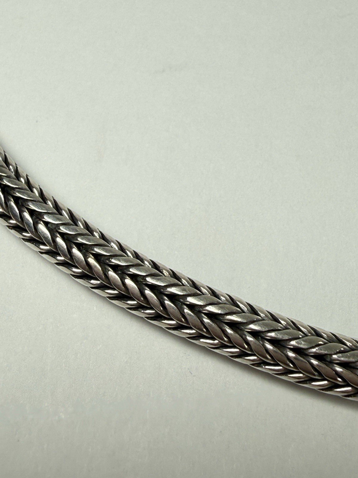 Sterling Silver Foxtail Chain 17” 4mm Hook Closure Necklace 925