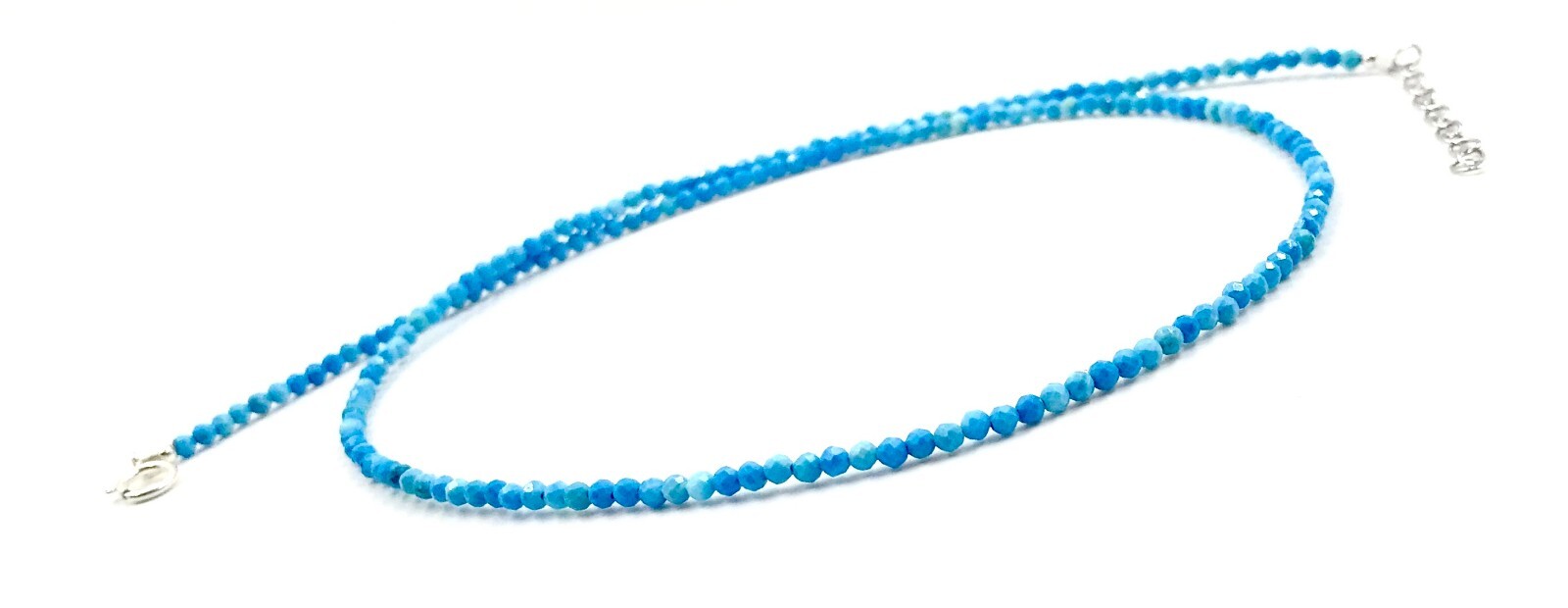 16″ Genuine Blue Turquoise 925 Silver Necklace Jewelry Women Handmade USA SELLER