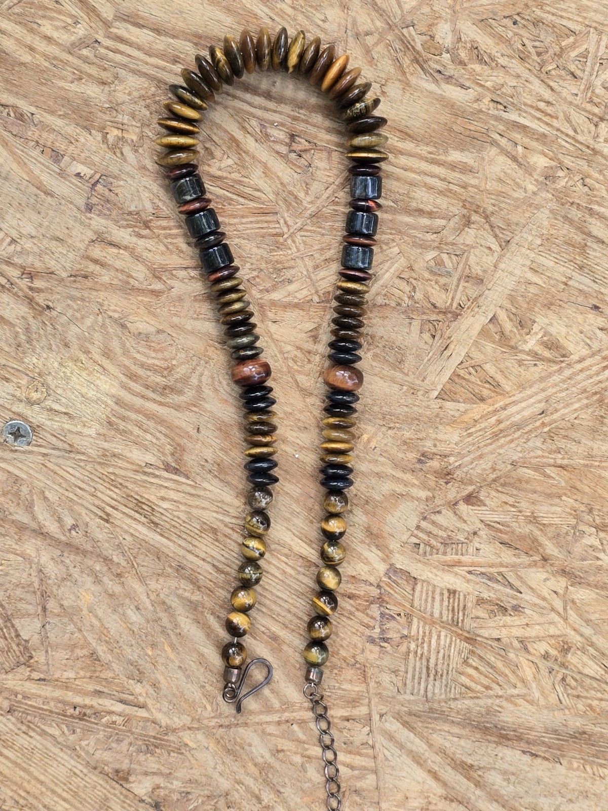 Jay King DTR Tiger Eye Gemstone Necklace Graduated….copper Clasp
