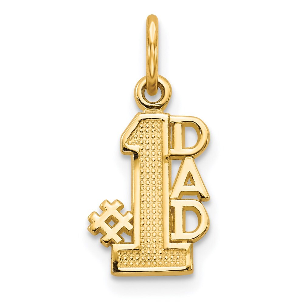 14k Yellow Gold #1 DAD Charm Pendant 0.63gm L-0.67 in,W-0.36 in