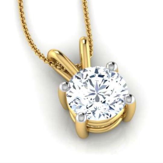 IGI Diamond Pendant VVS2 D Round 1 Carat Lab Created 14k White Gold Eye Clean