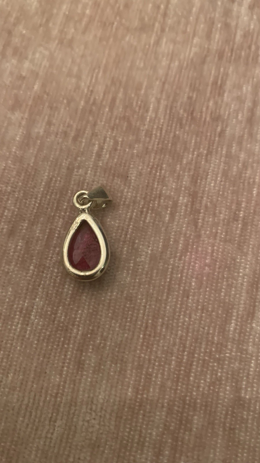 925 Silver Tear Drop Ruby Pendent Gemstone