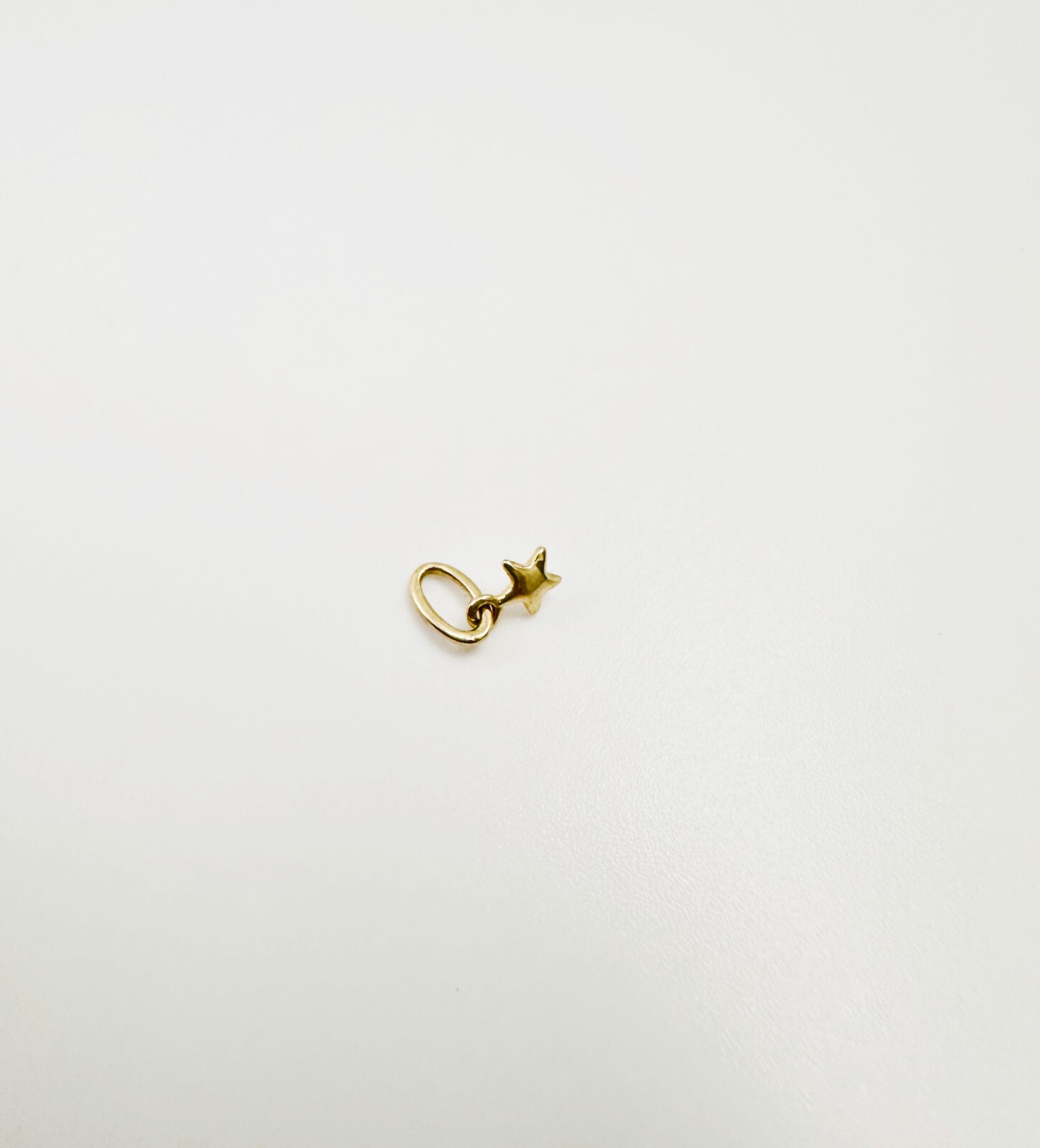 14K Solid Yellow Gold Teeny Tiny – Very Small Beveled Star Charm Pendant 8.5x3mm