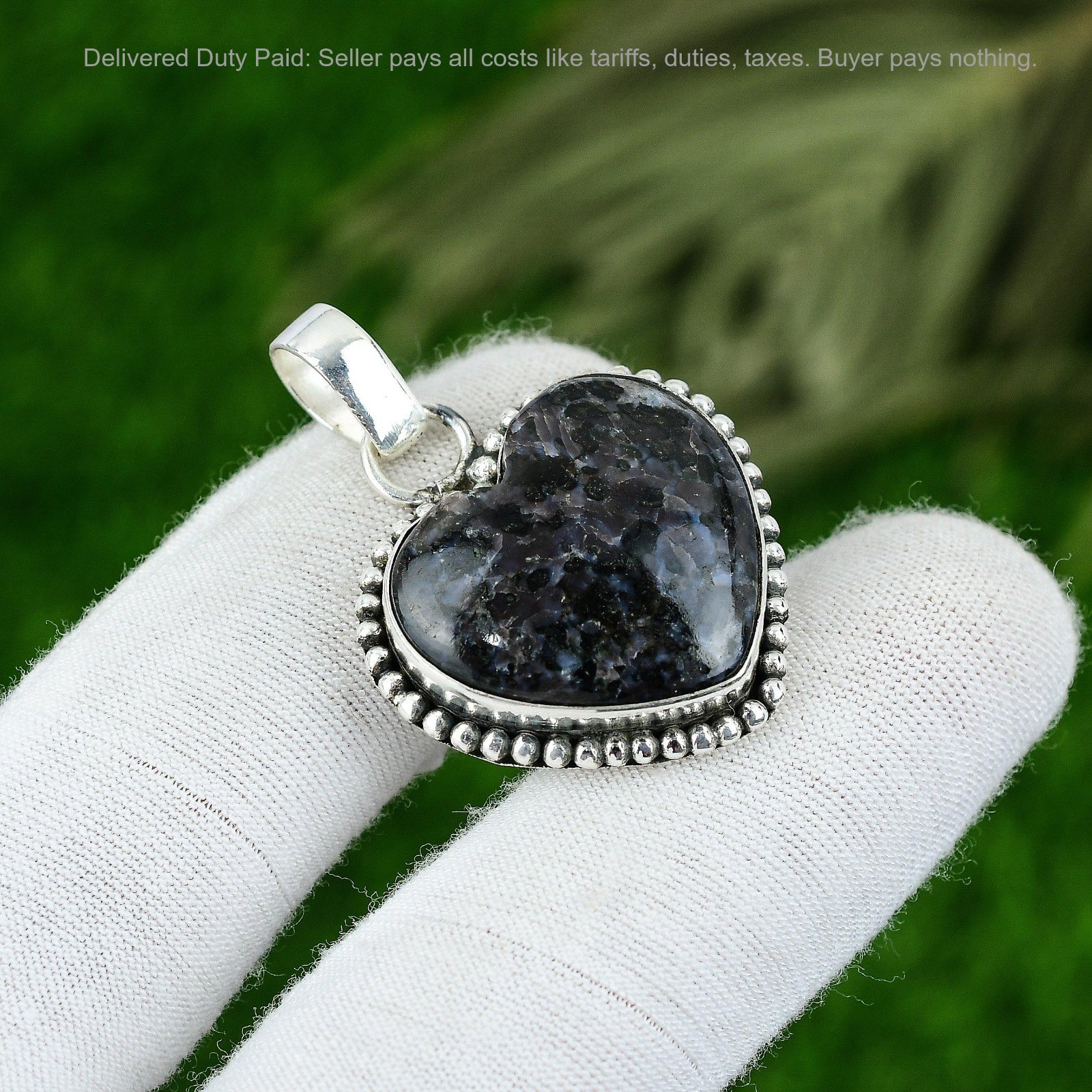 Sterling Silver Mystic Merlinite Stone Anniversary Engagement Daughter Pendant