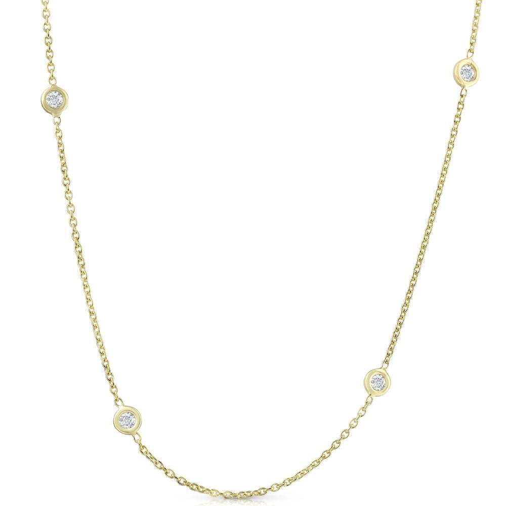 1ct Diamonds By The Yard 18″ 14K Yellow Gold Womens Necklace