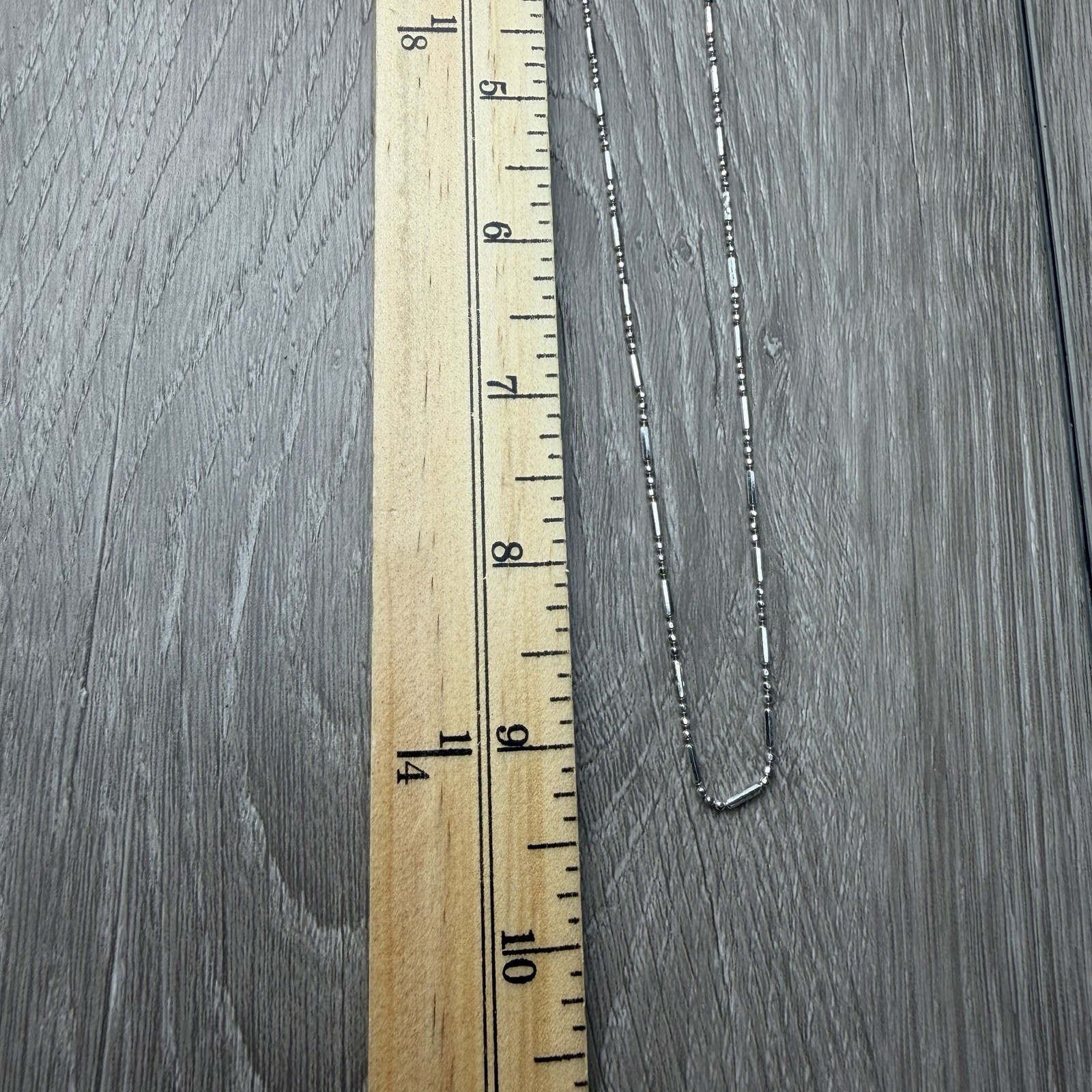 925 Sterling Silver Bar and Ball Bead Chain Necklace Fine Delicate Link New