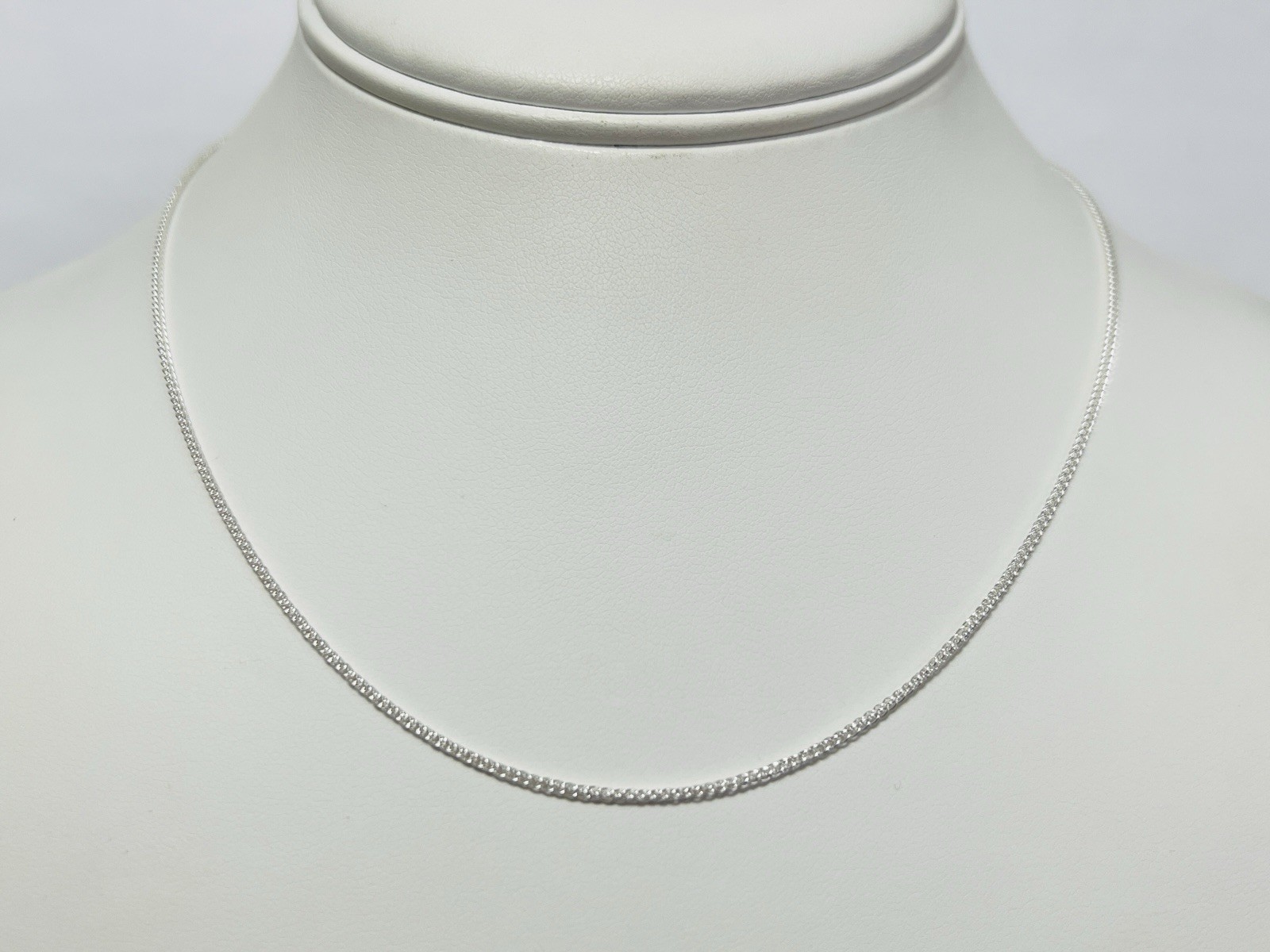 Sterling Silver 1mm Wheat Spiga Link Chain Necklace 16 Inches