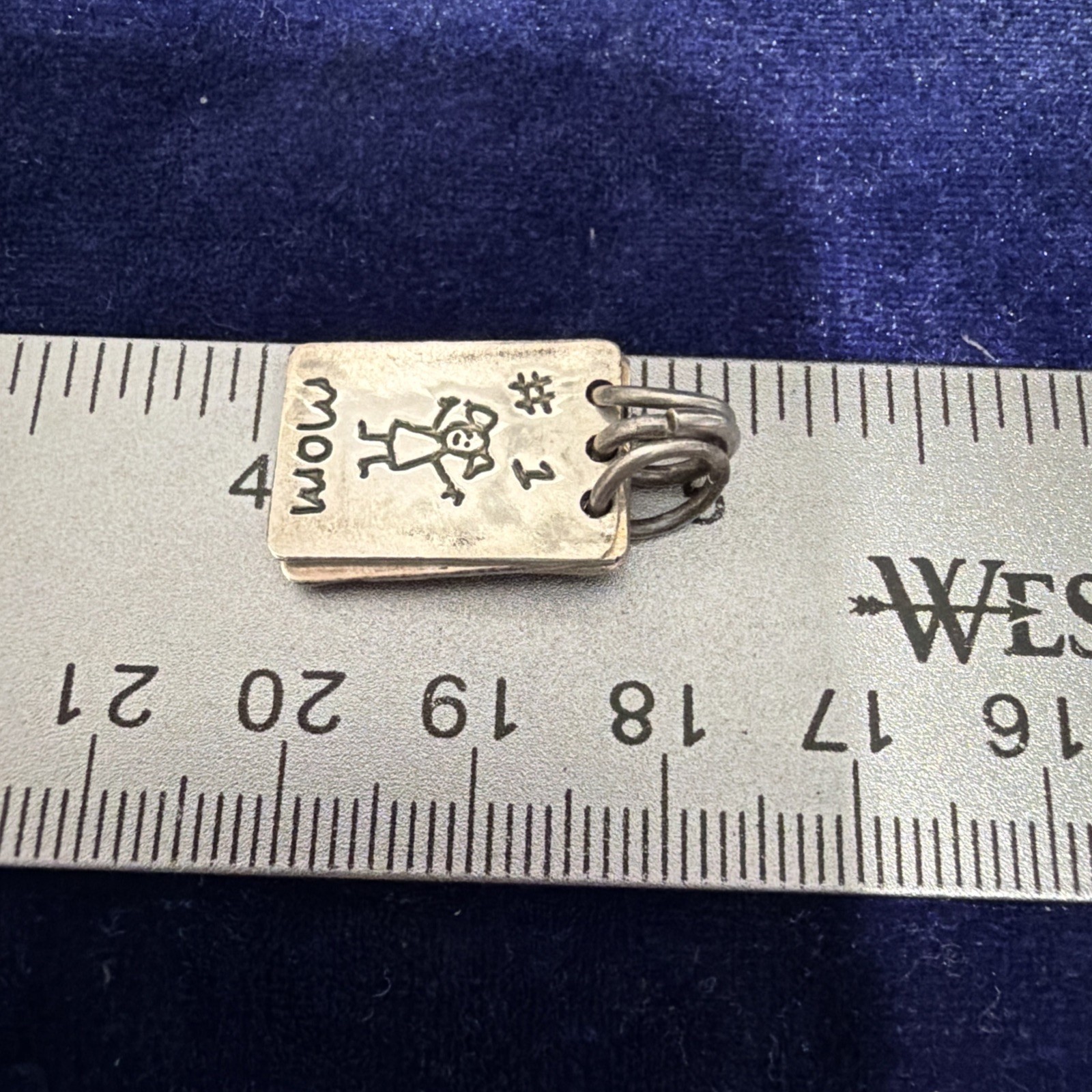 Notebook 925 EFS Mexico sterling silver Kids Best Mom Pendant 1”