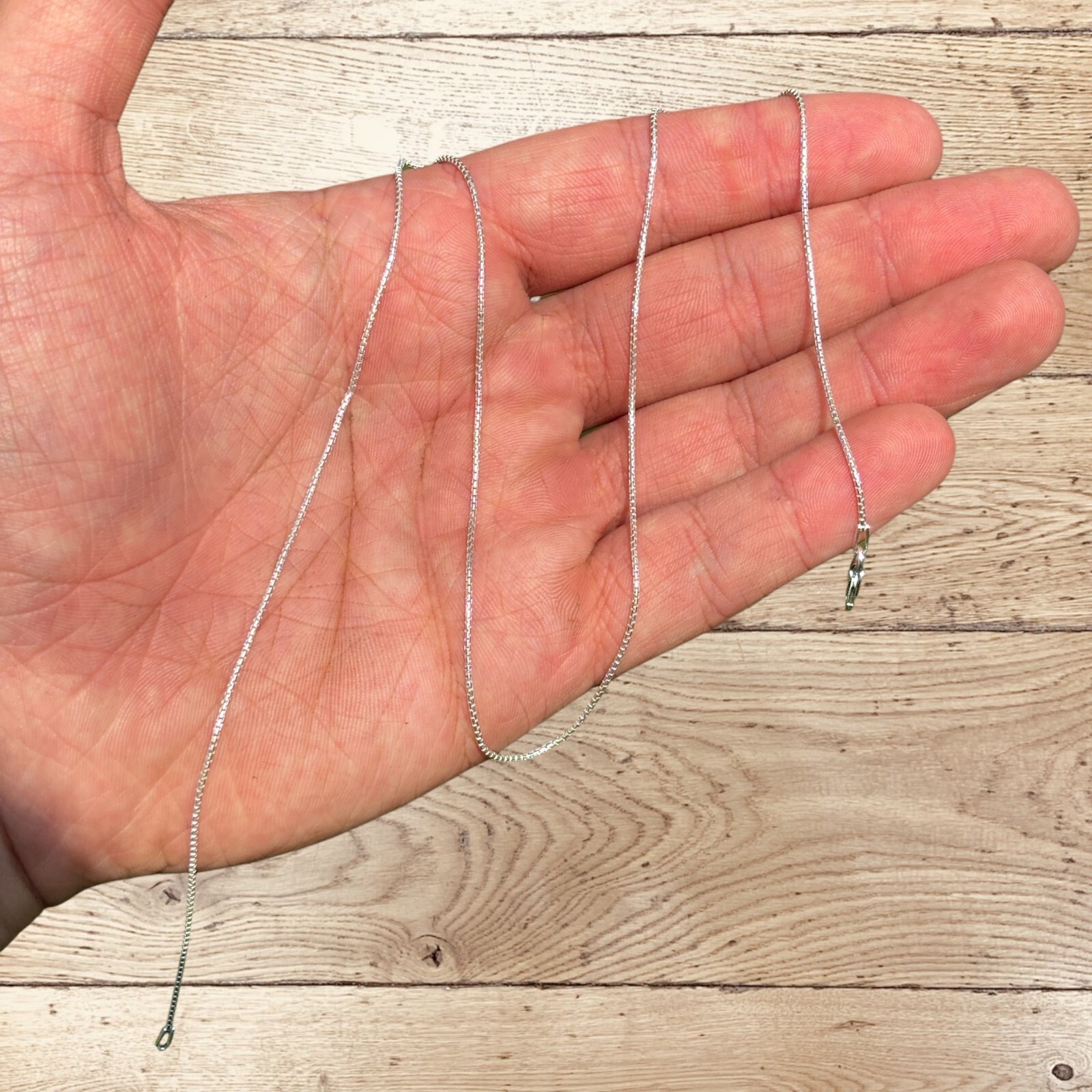 1mm round Box Chain Necklace – Solid 925 Sterling Silver Or 14k Gold Vermeil