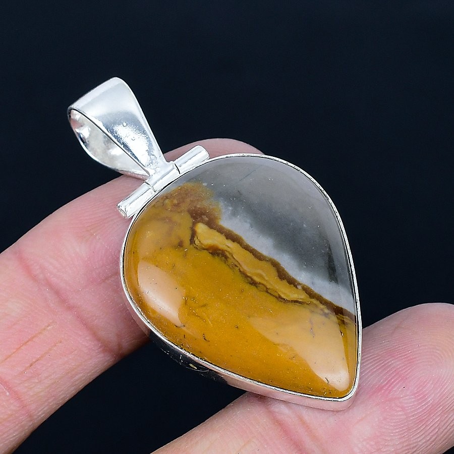 Picture Jasper Gemstone Handmade 925 Sterling Silver Jewelry Pendant 1.97″