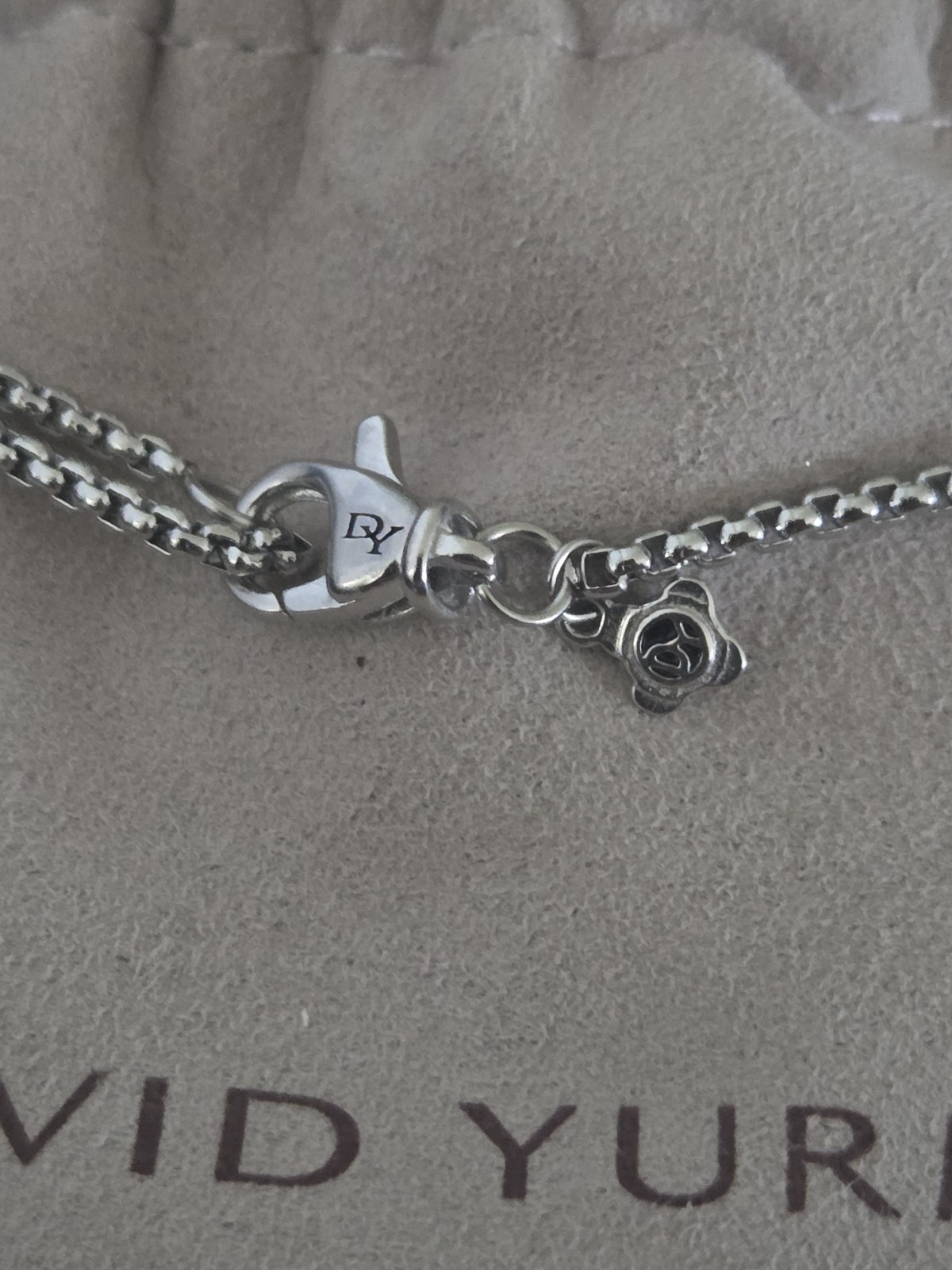 David Yurman Sterling 925 Silver Crossover Bar Necklace 22″ with 18K Gold