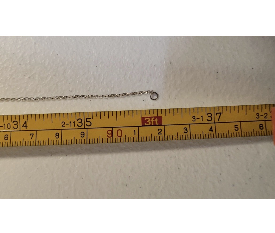 Diamond Drop Pendant Station Necklace in 925 Sterling Silver 36” Inch