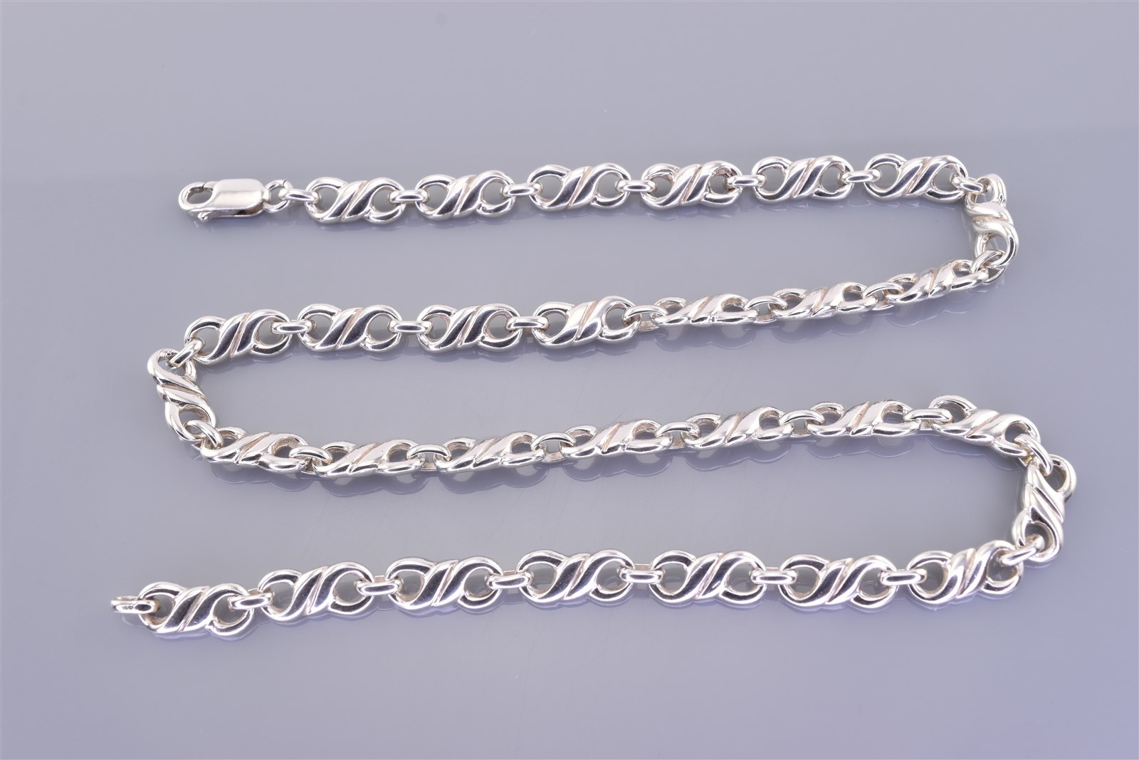 Sterling Silver 6mm Infinity Figure 8 Solid Linked 925 Necklace 25g Lobster 16″