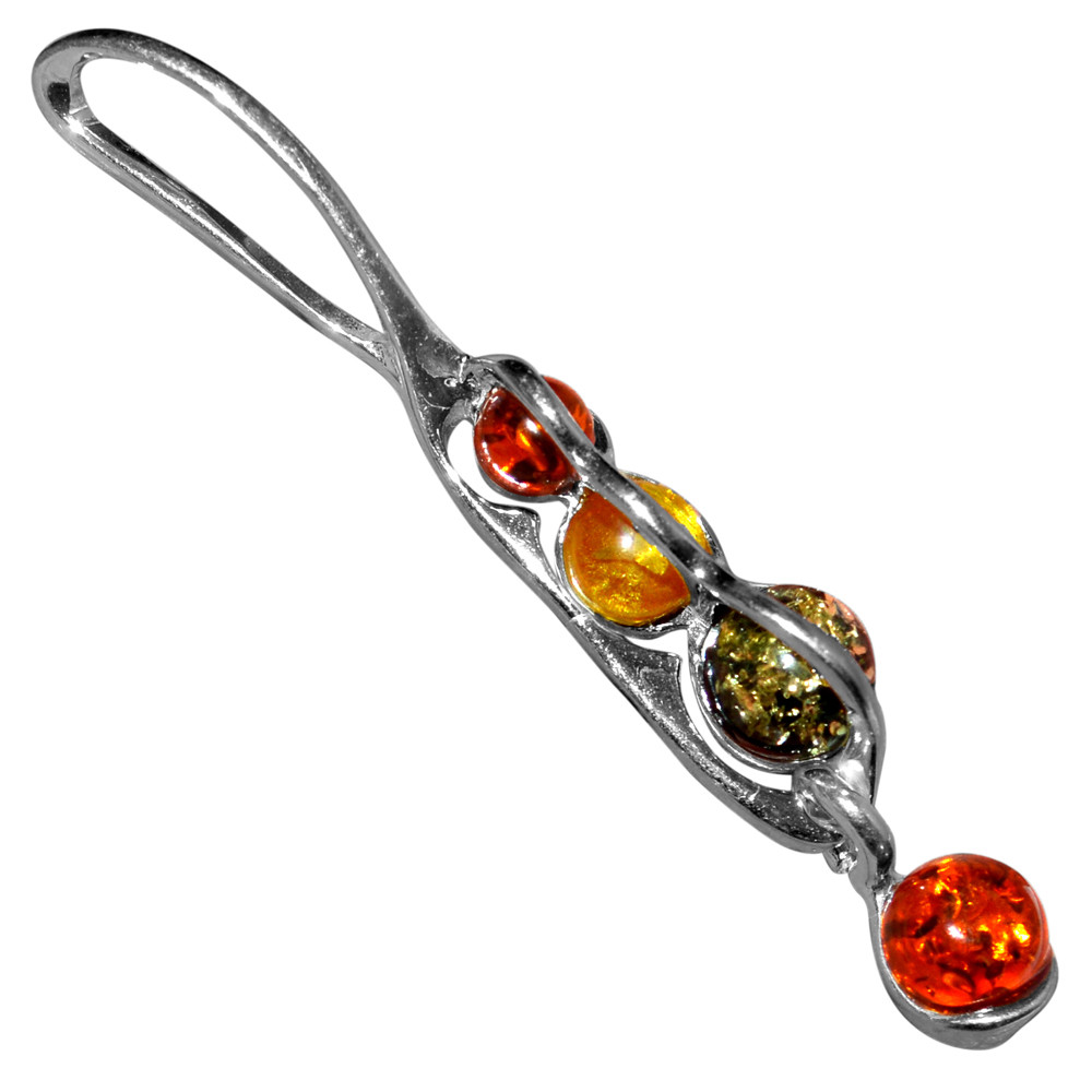 2.56g Authentic Baltic Amber 925 Sterling Silver Pendant Jewelry N-A401