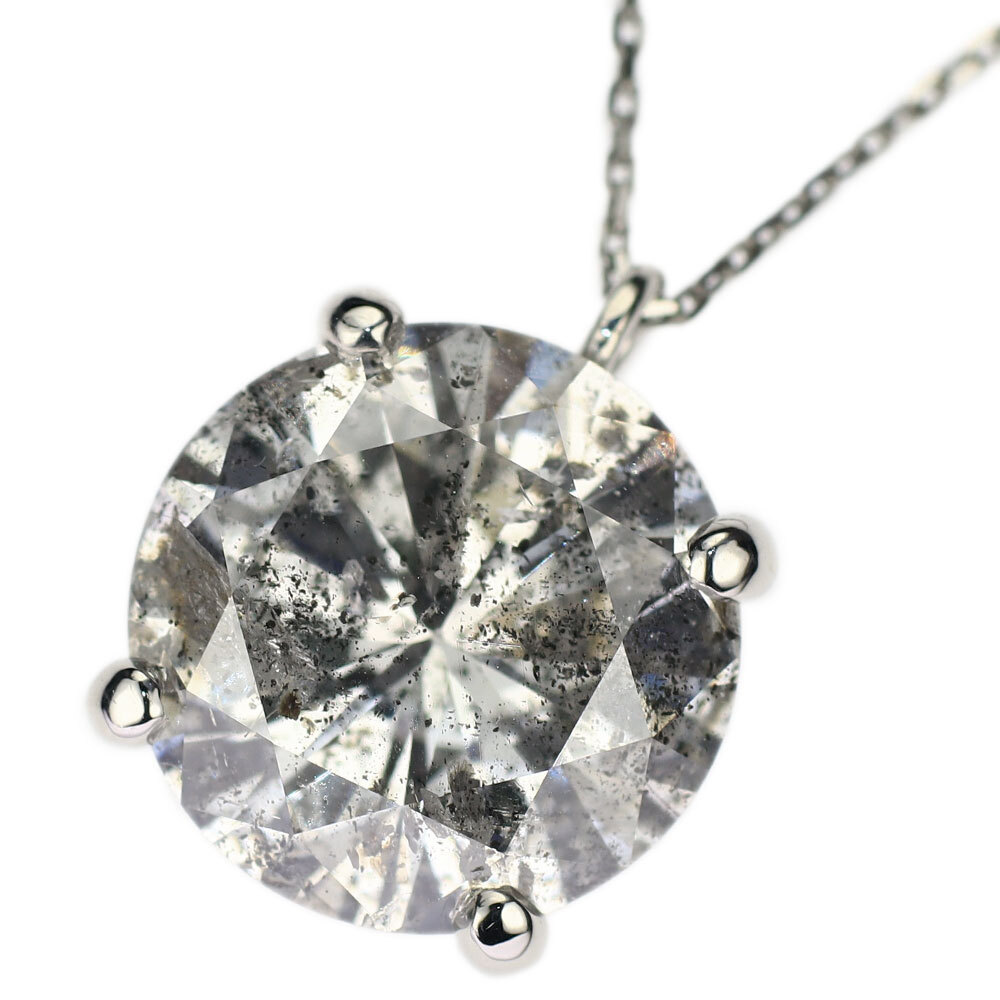 Brand New Pt850/Pt950 LDH Diamond Pendant Necklace 3.218ct I I2 Very Good Free