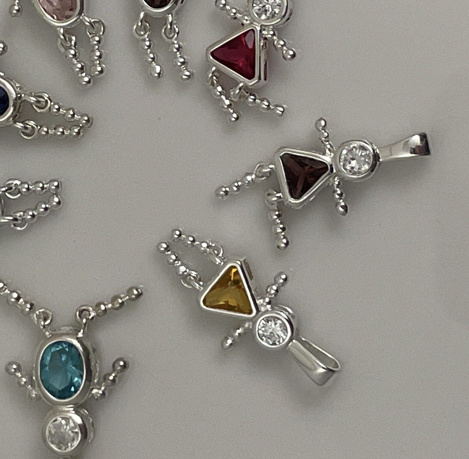 925 Sterling Silver Brat Kid Mar Feb Jul Nov May Jun Sept Birthstone Pendants