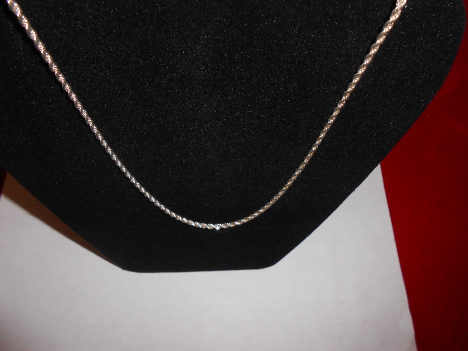 30″ TWISTED ROPE MARKED STERLING and UNKNOWN MAKER’S MARK – 0.607 ozt & 18.86 g