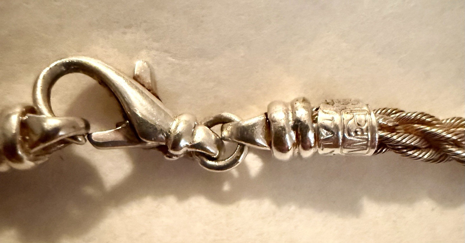 Vtg 18k Gold And 925 Silver Necklace -Made In Italy. 21 Grams