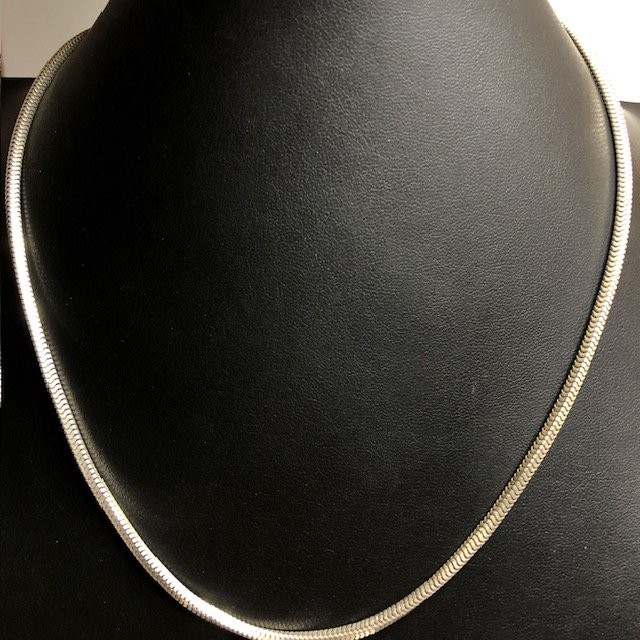 B0170 MILOR Sterling Silver 925 Squared snake Chain Necklace 20″ 16.1grams