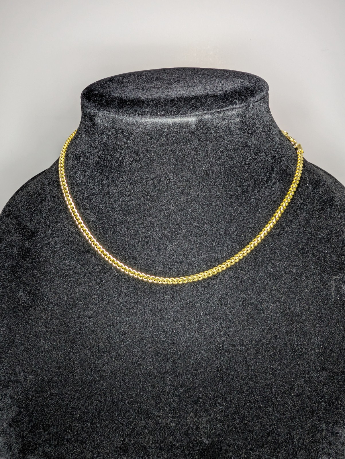 Gold over Solid 925 Sterling Silver 16in 2.5mm Franco Necklace