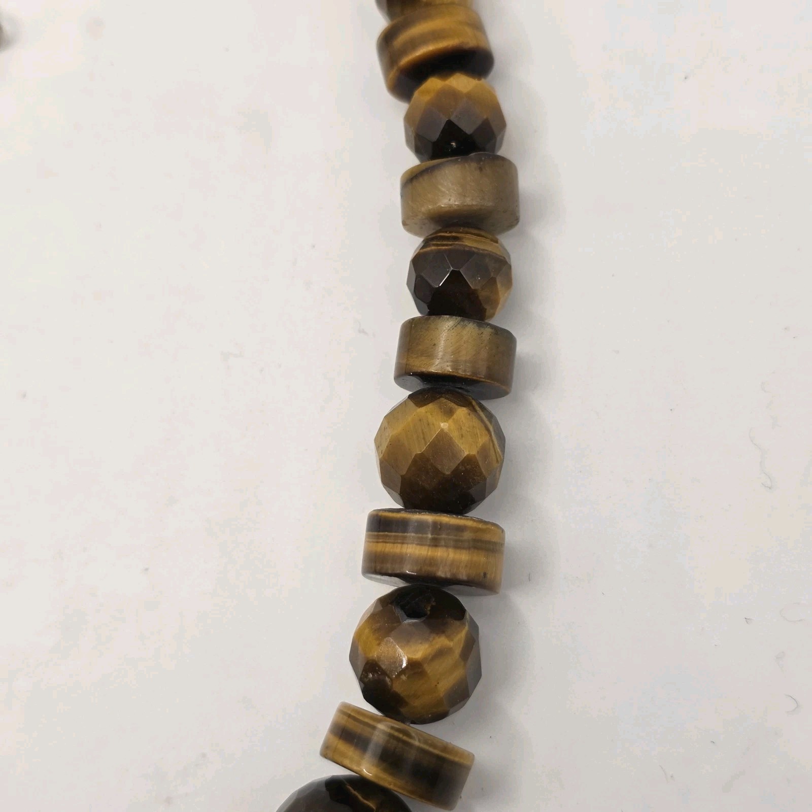 Beautiful DRT Graduated Faceted Tiger’s Eye Sterling Silver 925 Necklace