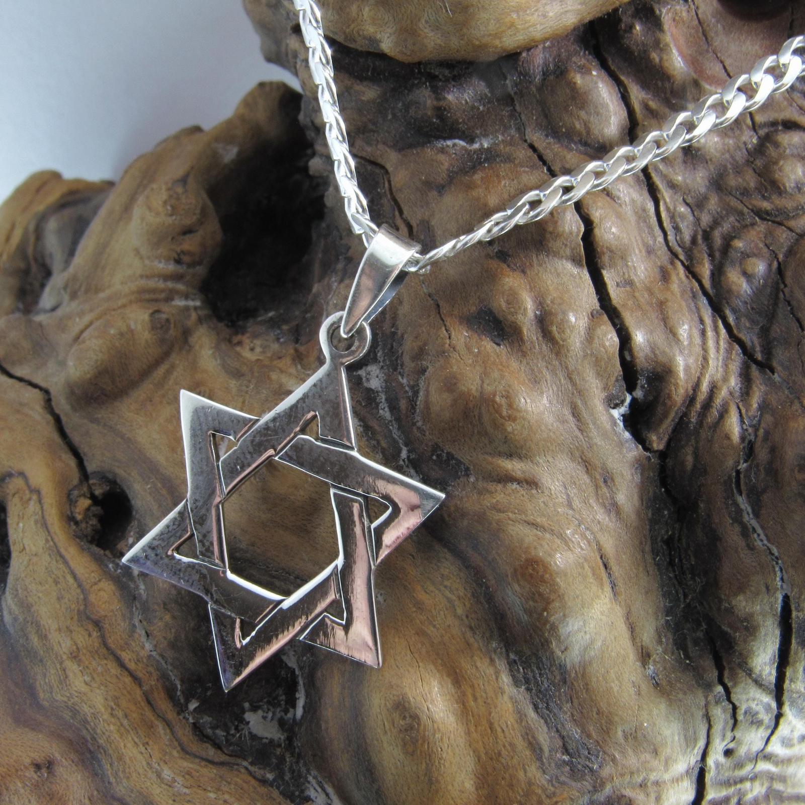 Jewish Star Necklace for Men – Solid 925 Sterling Silver Star of David Pendant